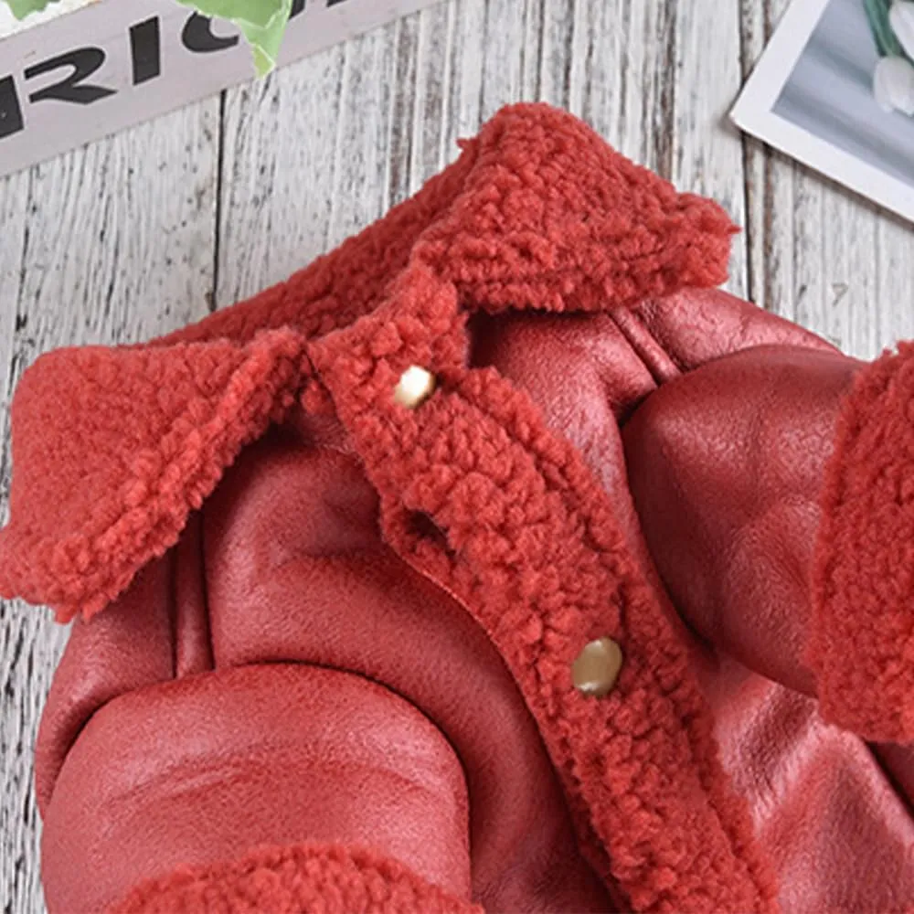 Cappotto invernale per cani, caldo cappotto invernale per cani, in pile, impermeabile e antivento, con anello a D, in pelle PU, comodo foderato in pile, per cani di taglia piccola, media e grande - immagine 6