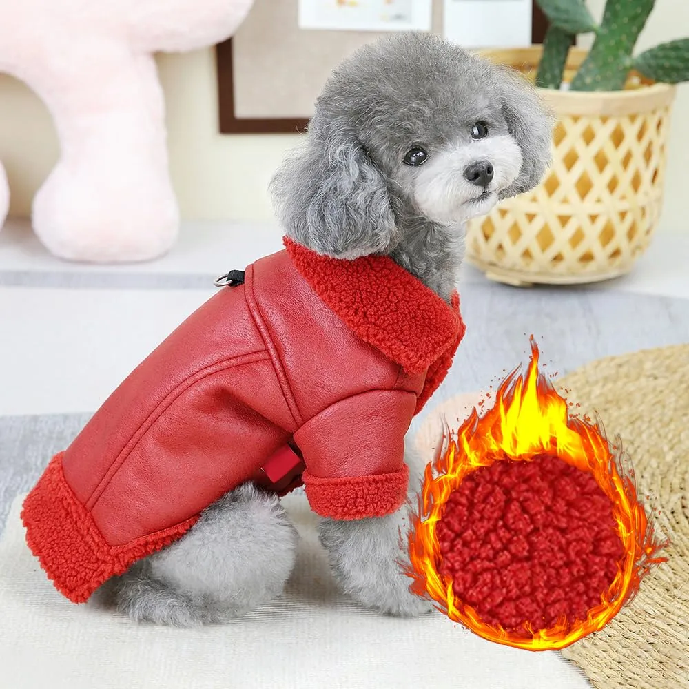 Cappotto Invernale per Cani, Caldo in Pile, Impermeabile e Antivento, Con Anello a D in Pelle PU, Comodo Foderato, per Taglia Piccola, Media e Grande - immagine 8