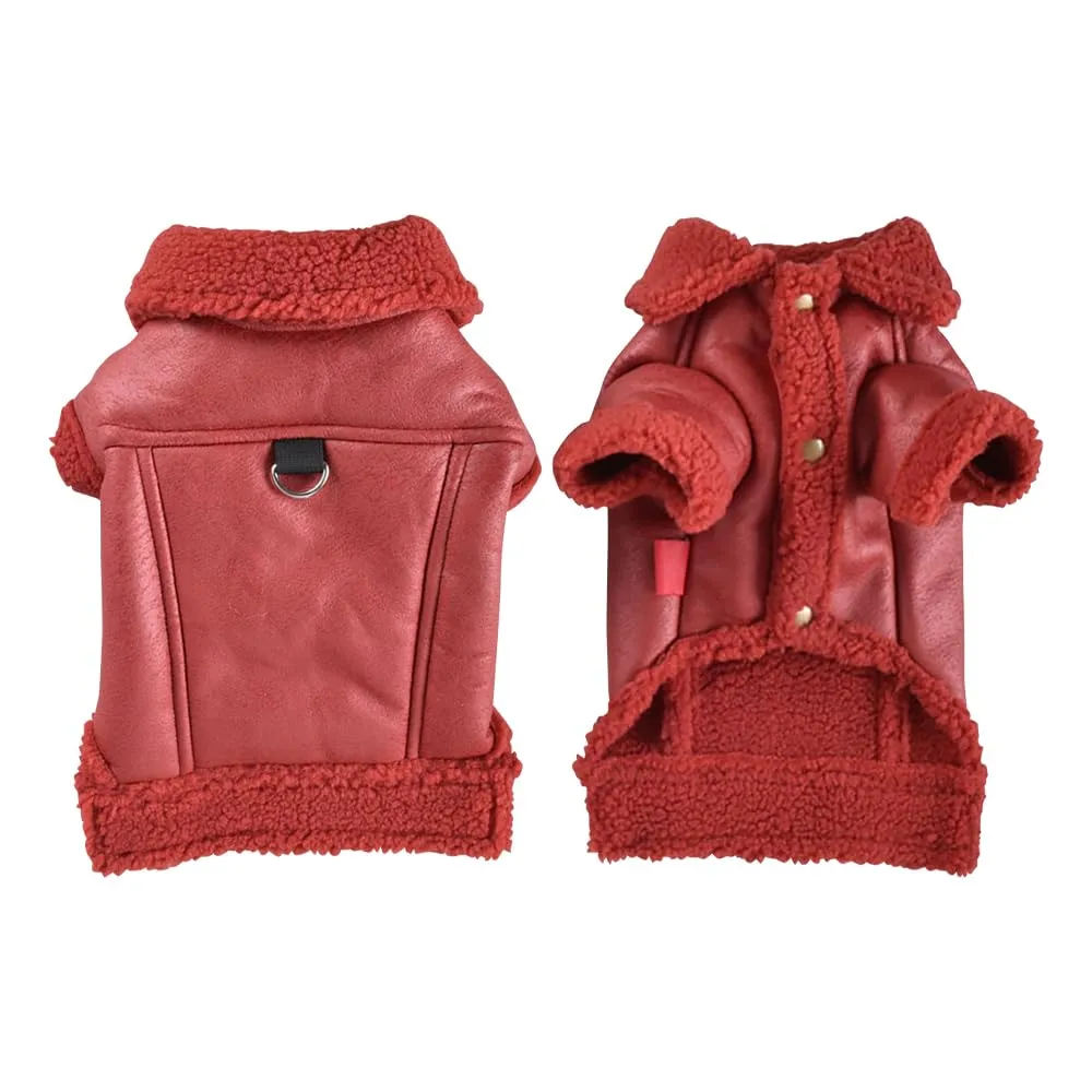 MOTTDAM Cappotto invernale per cani,impermeabile e imbottito in pile,antivento,per cani,caldo,morbido,con anello a D,giacca invernale per cani di taglia media e grande,per esterni (rosso,3,XL) - immagine 1