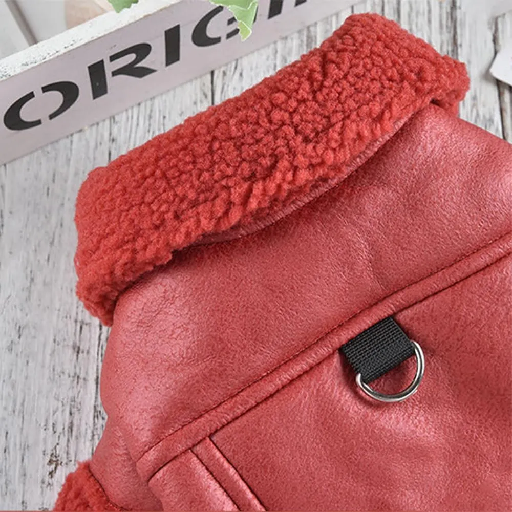 MOTTDAM Cappotto invernale per cani,impermeabile e imbottito in pile,antivento,per cani,caldo,morbido,con anello a D,giacca invernale per cani di taglia media e grande,per esterni (rosso,3,XL) - immagine 2