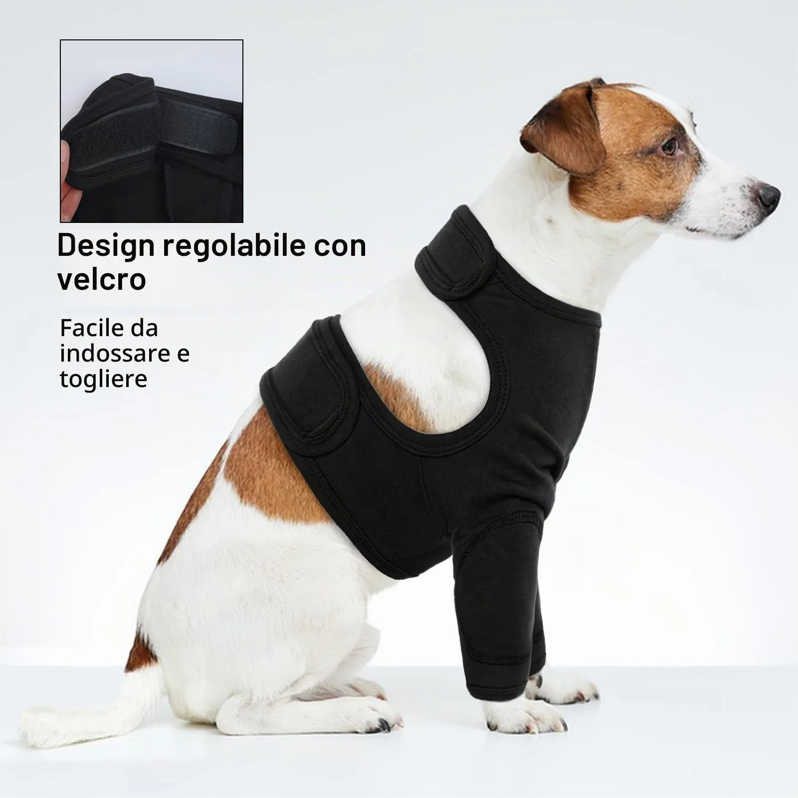 Protezione Gomito e Ginocchio Cani, Manica Gambe Con Tutori Protettivi e Giuntura Morbida Imbottita (Nero, 2XL) - immagine 5