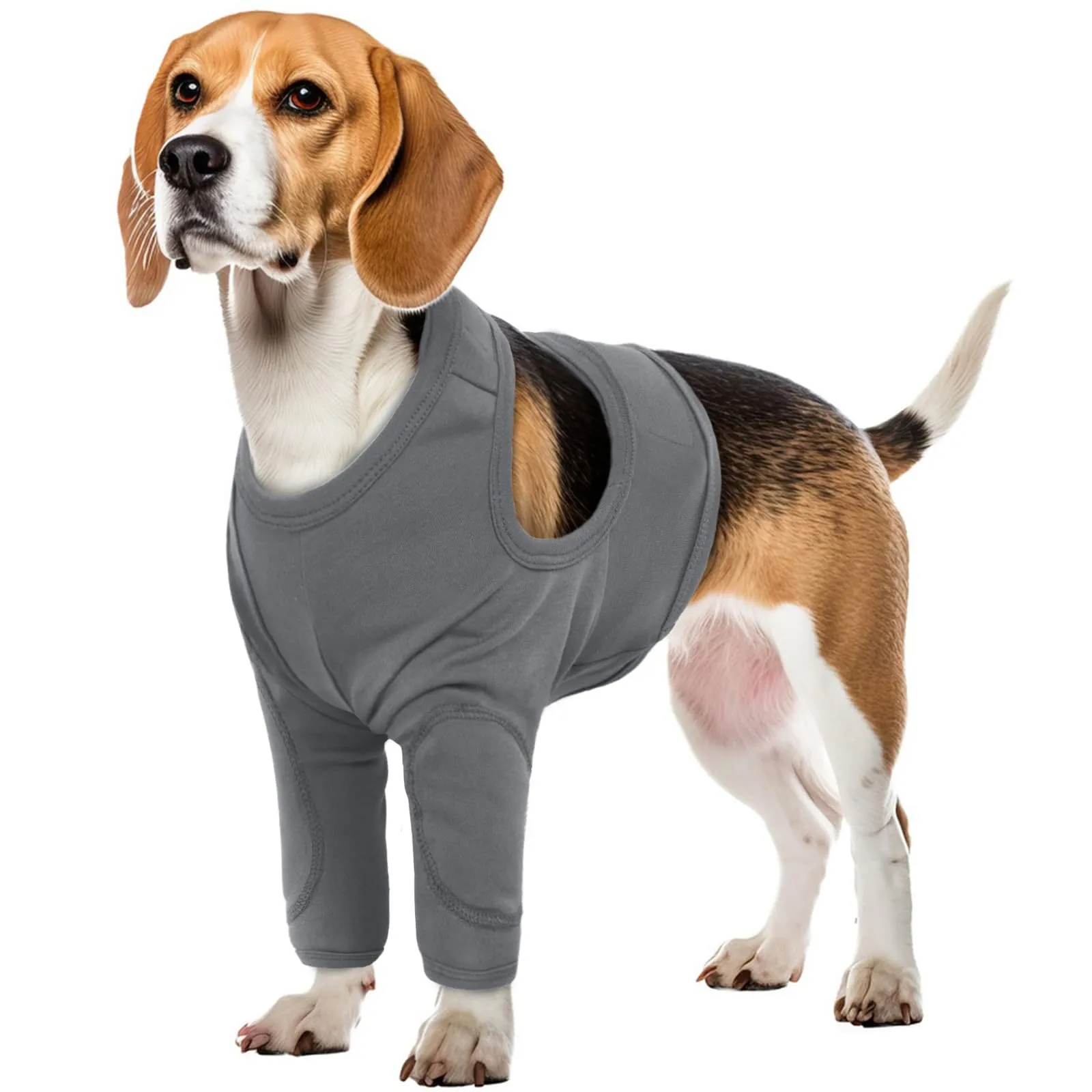 Recupero Manica Cani, Protezione Gambe Anteriori, Tutore Gomito, Dog Leg Ferite Protezione per Cani di Piccola Taglia e Grande (Grigio, XL) - immagine 1