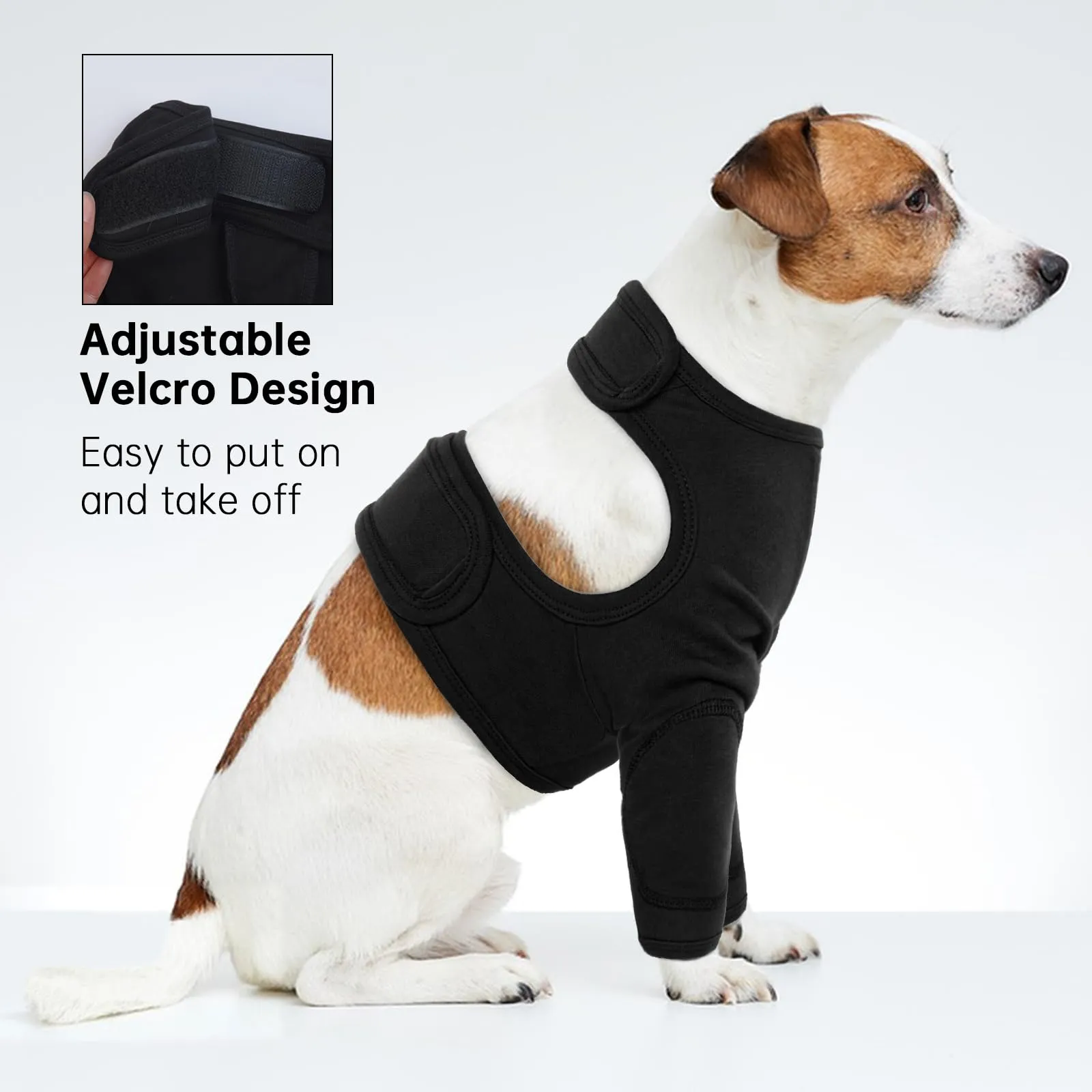 Protezione Gomito e Ginocchio Cani, Manica Gambe Con Tutori Protettivi e Giuntura Morbida Imbottita (Nero, 3XL) - immagine 5