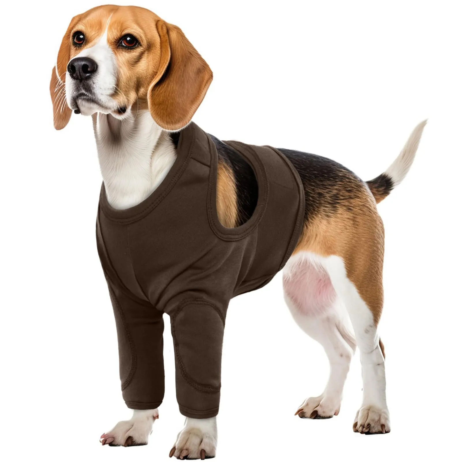 Body Cane Anteriore, Fasciatura Zampa Cane Manicotto Per Recupero Cani Fascia Per Cani Per Zampe Anteriori Tutore Gomito Cane(Marrone, XL) - immagine 1