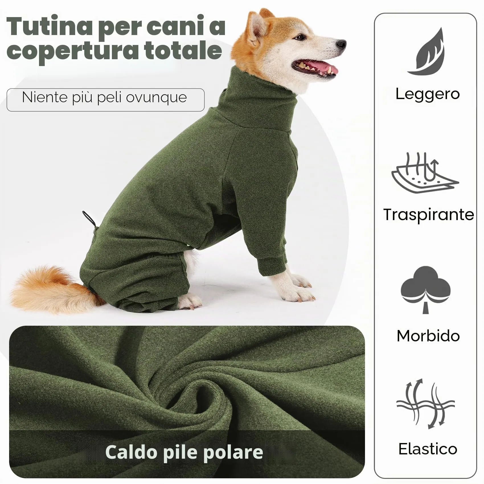 Dotoner Cappotti e giubbotti per cani giacca in pile Vestiti invernali per animali Pigiama invernale per cani caldo e antivento per cani di taglia piccola media e grande per interni ed esterni - immagine 4