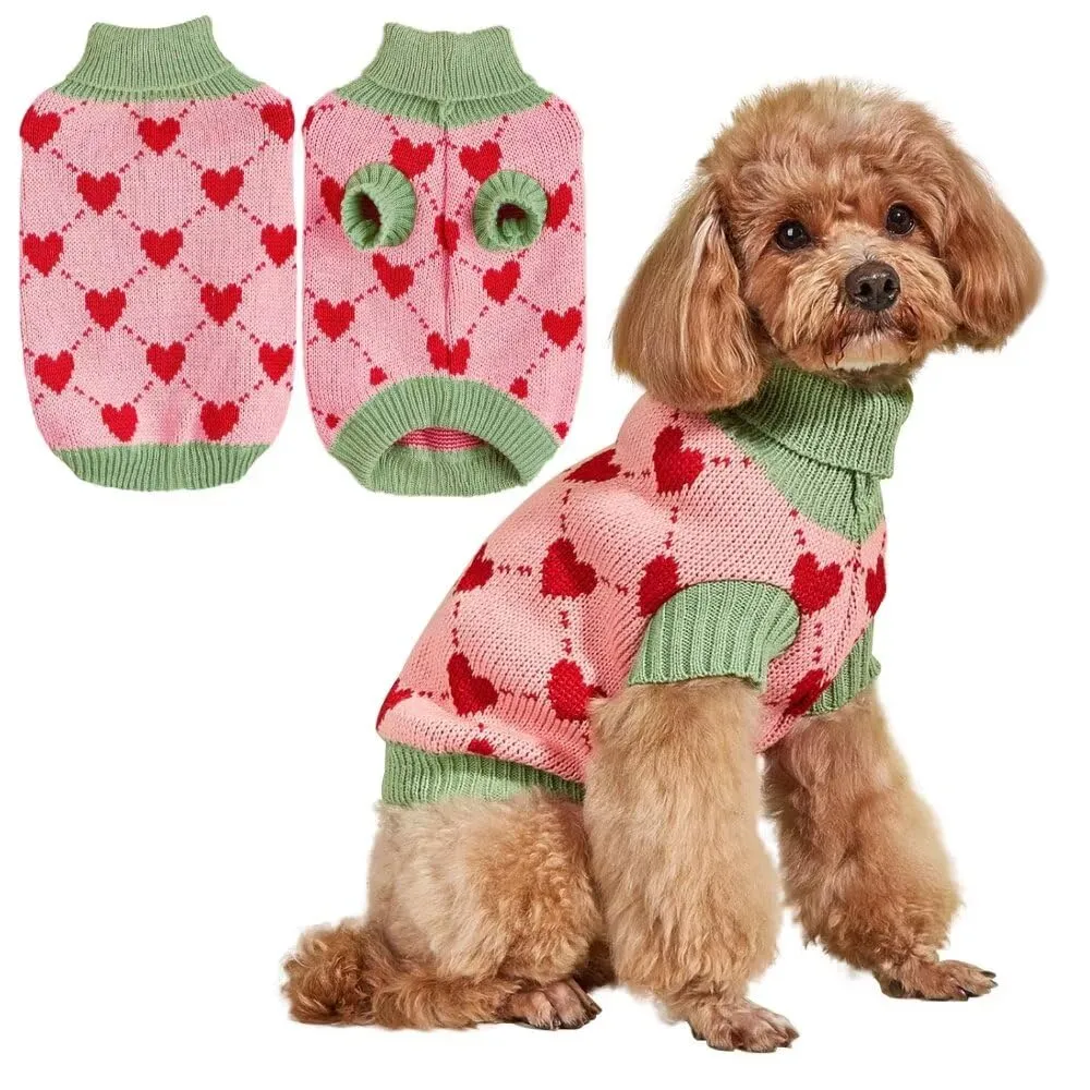 EASTLION Maglioni per Cani,Caldo Maglioncino per Cani,Maglione a Collo Alto per Cani,Cappotto Invernale più Caldo per Cani,Cucciolo di Cane,Gatto (M,Rosa) - immagine 1