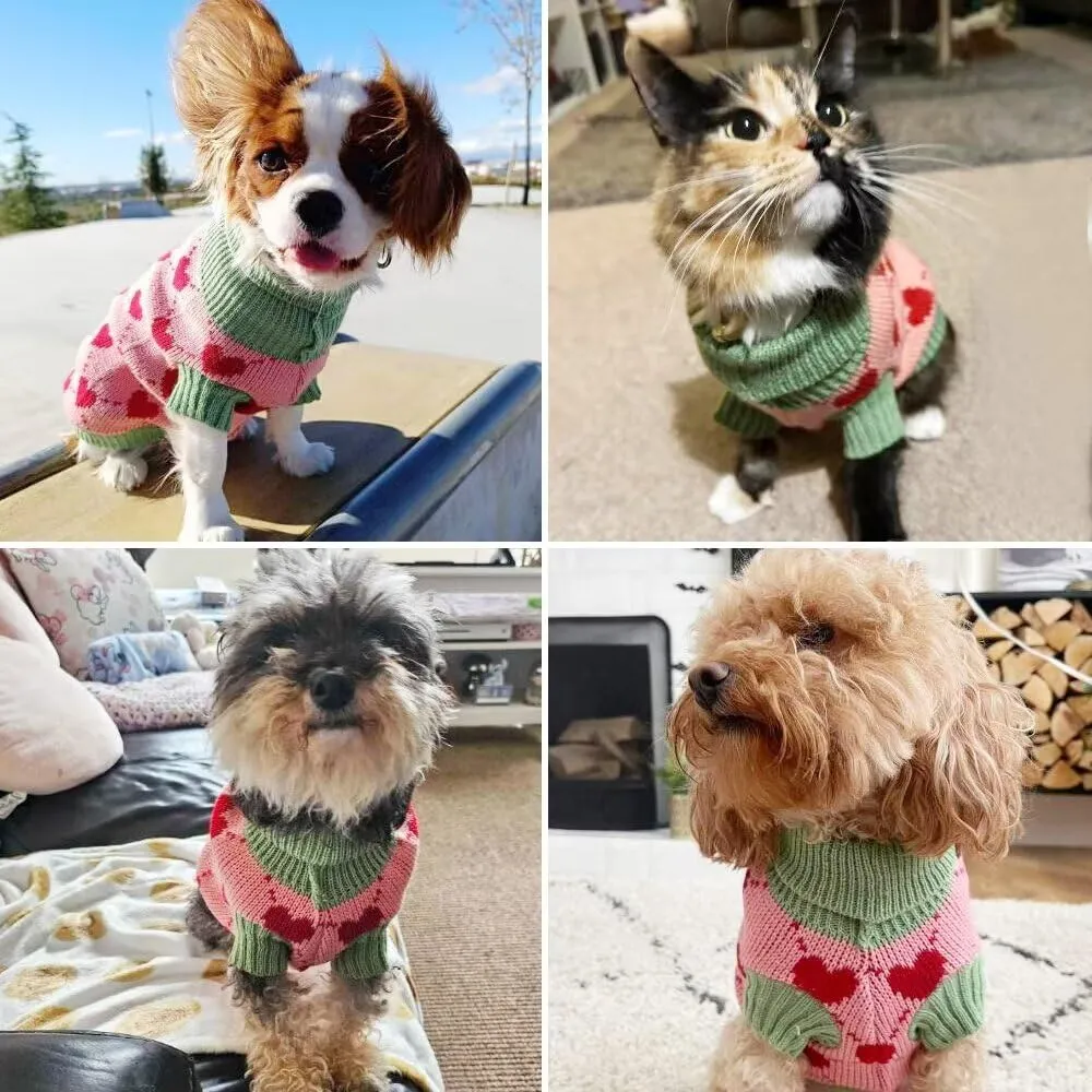 EASTLION Maglioni per Cani,Caldo Maglioncino per Cani,Maglione a Collo Alto per Cani,Cappotto Invernale più Caldo per Cani,Cucciolo di Cane,Gatto (S,Rosa) - immagine 3