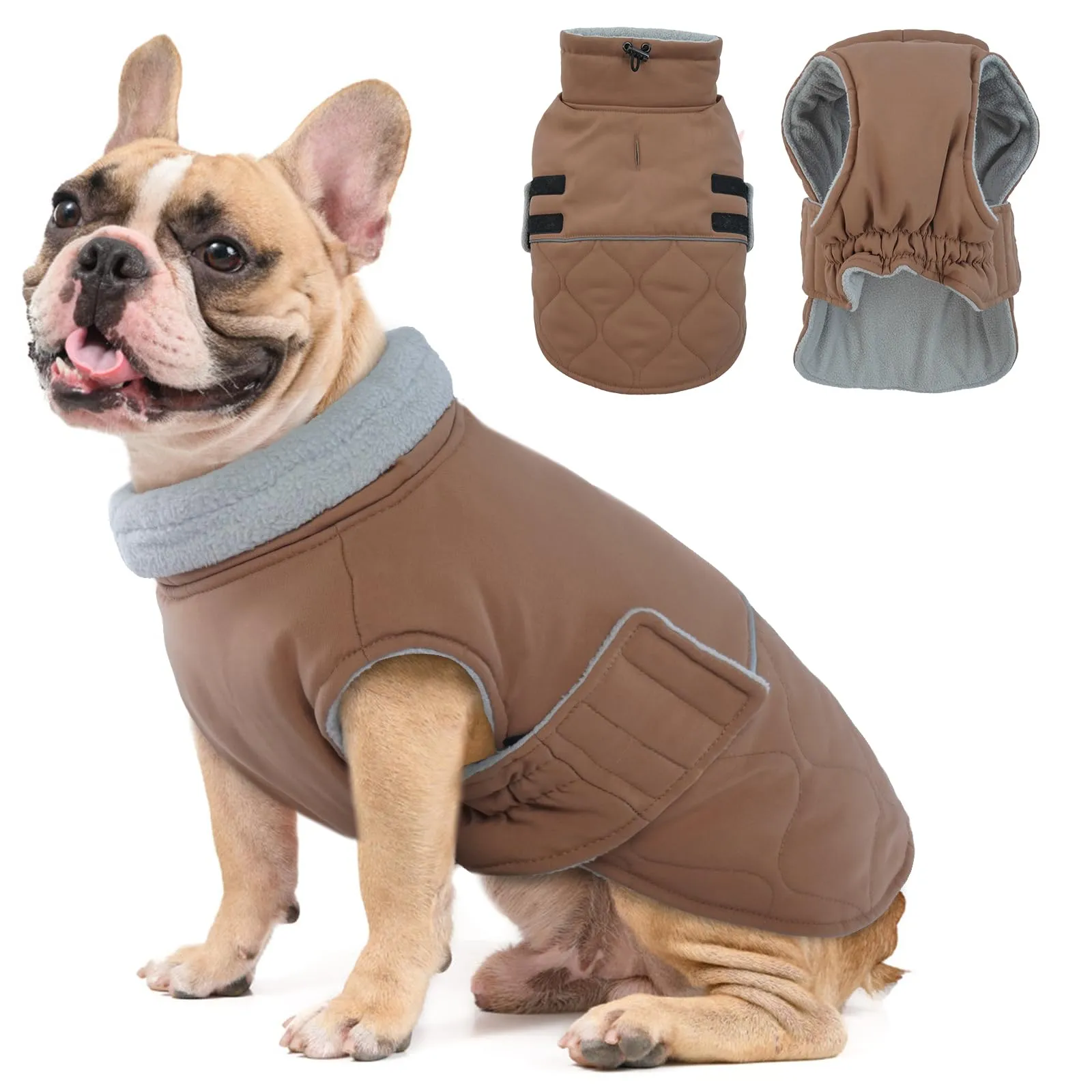 Hjumarayan Cappottino Cane Taglia Piccola - Imbottito Cappotti per Cani Invernali Giubbotto, Cappotto Pile Piumini per Cani Piccola Taglia, Marrone M - immagine 1