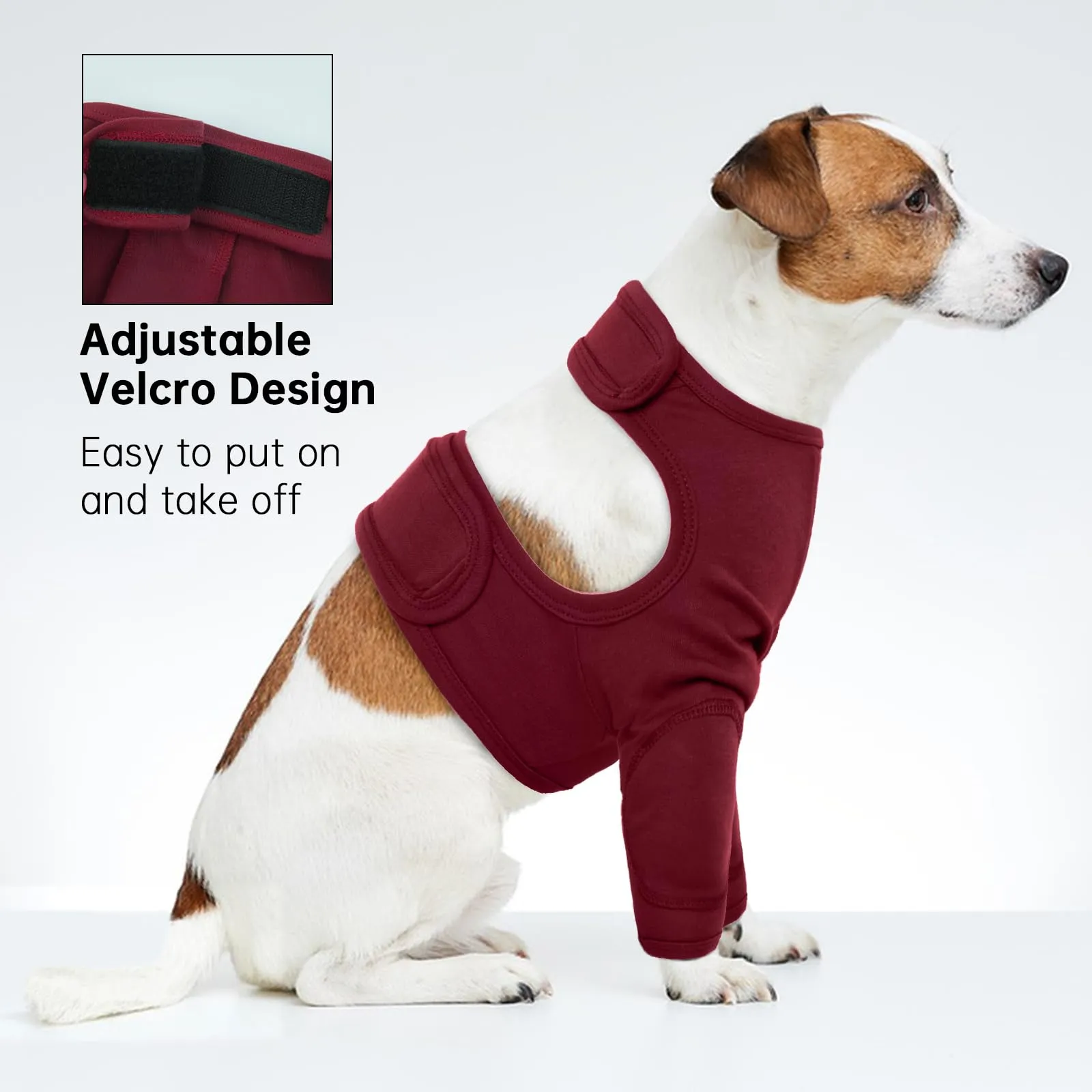 Tuta da recupero chirurgico, maglia di recupero, abbigliamento da chirurgia (rosso, M) - immagine 5