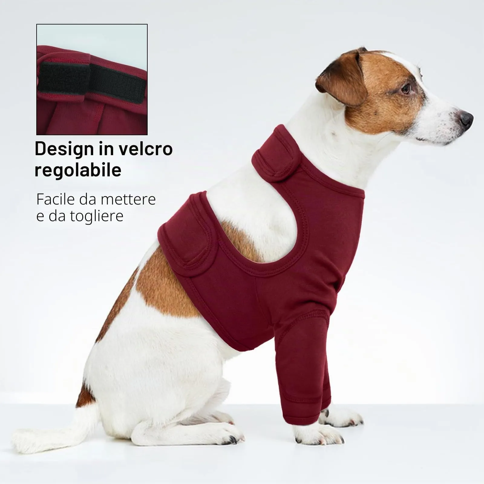 Manicotto di recupero per cani, protezione anteriore e ginocchio (rosso, L) - immagine 5