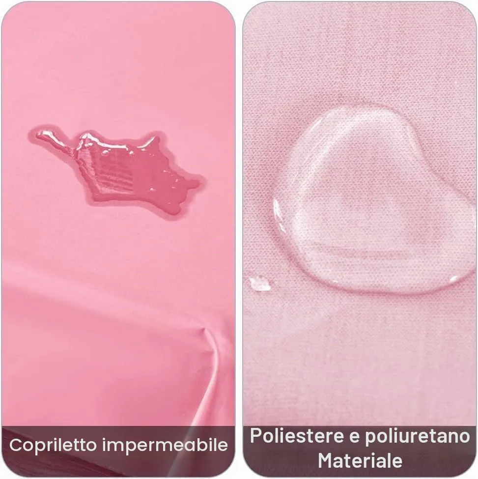 DUJUIKE Copriletto Impermeabile Resistente ai Peli di Animali Domestici per Cani e Gatti, Coprimaterasso per Bambini, Super King 230 x 300 cm, Rosa - immagine 2