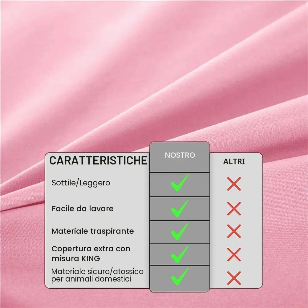DUJUIKE Copriletto Impermeabile Resistente ai Peli di Animali Domestici per Cani e Gatti, Coprimaterasso per Bambini, Super King 230 x 300 cm, Rosa - immagine 4