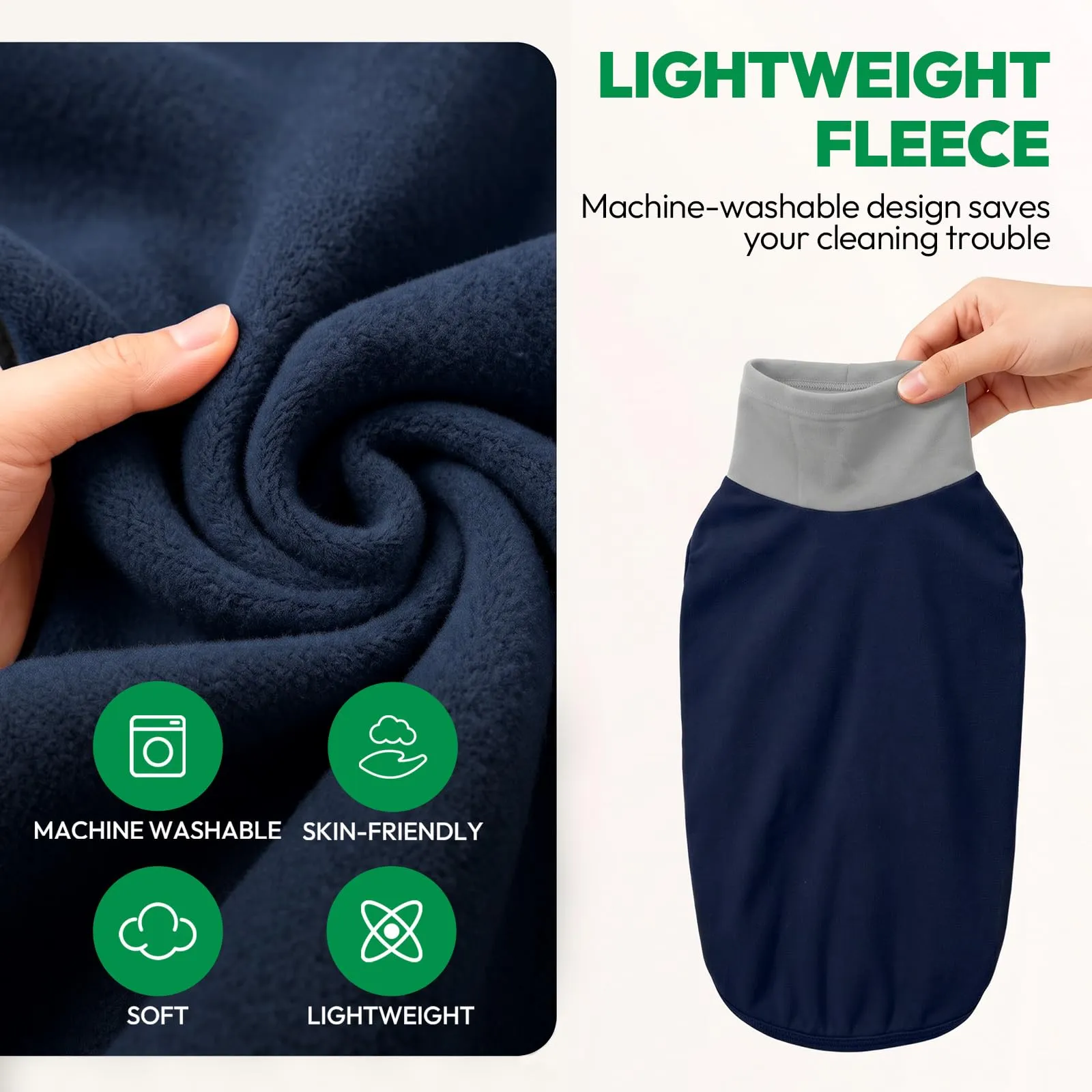 KONVINIT Maglione Cane Grande Collo Alto Senza Maniche in Pile Termico 4XL - immagine 2