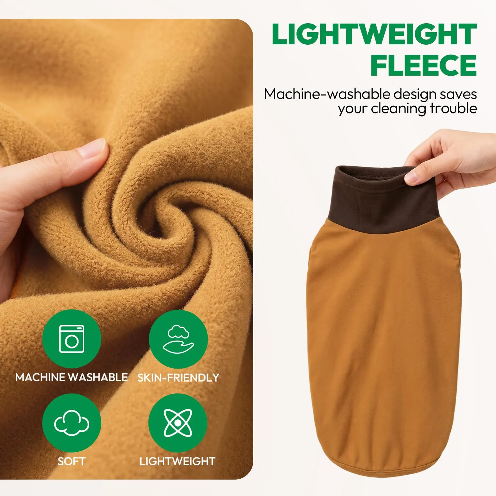 KONVINIT Maglione Cane Grande Collo Alto Senza Maniche in Pile Termico 4XL - immagine 2