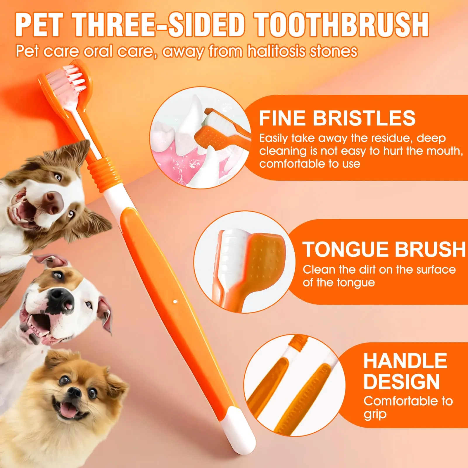 AllisWay Dentifricio per Cani, Spazzolino per Cani con Spazzolino d a Dito - immagine 2