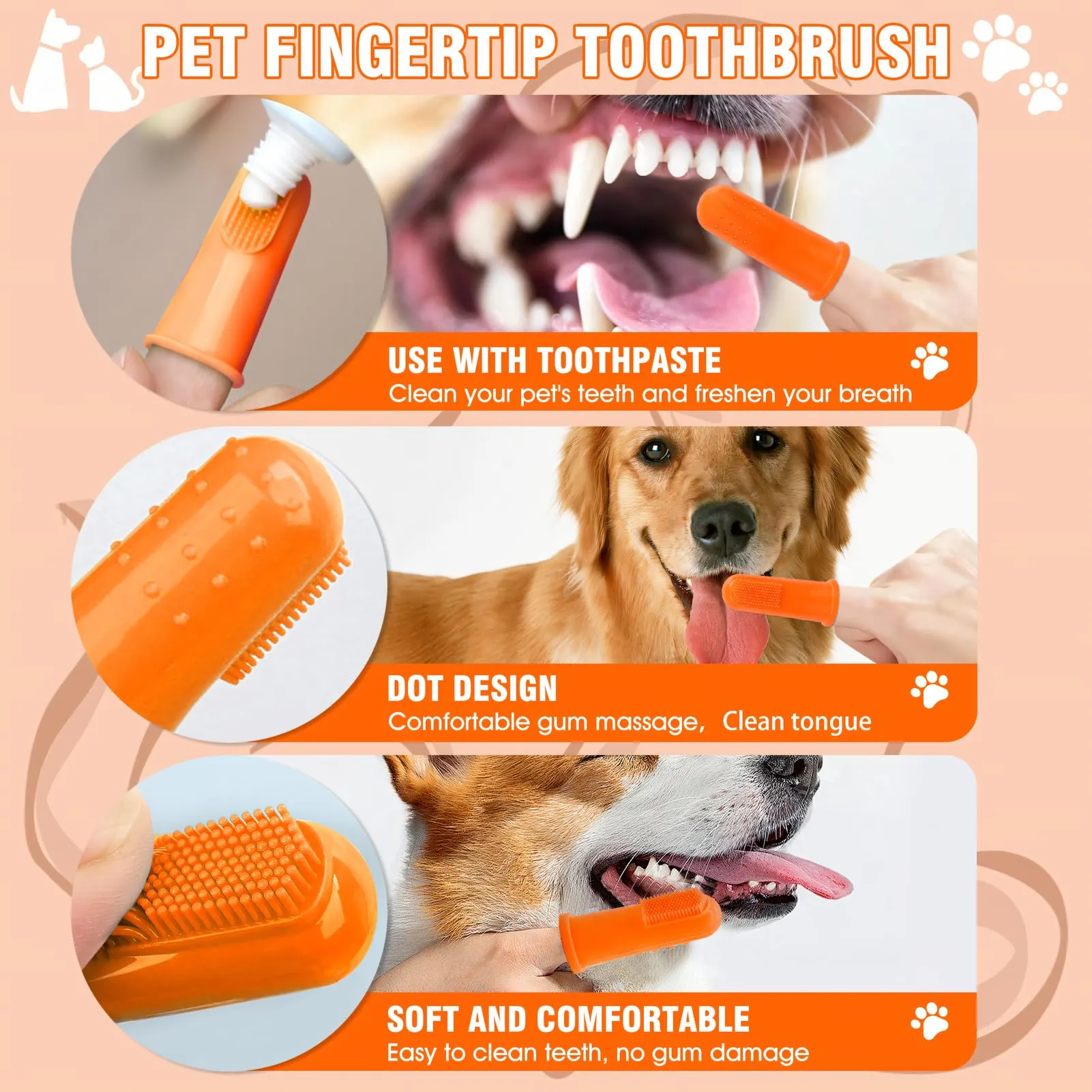 AllisWay Dentifricio per Cani, Spazzolino per Cani con Spazzolino d a Dito - immagine 3