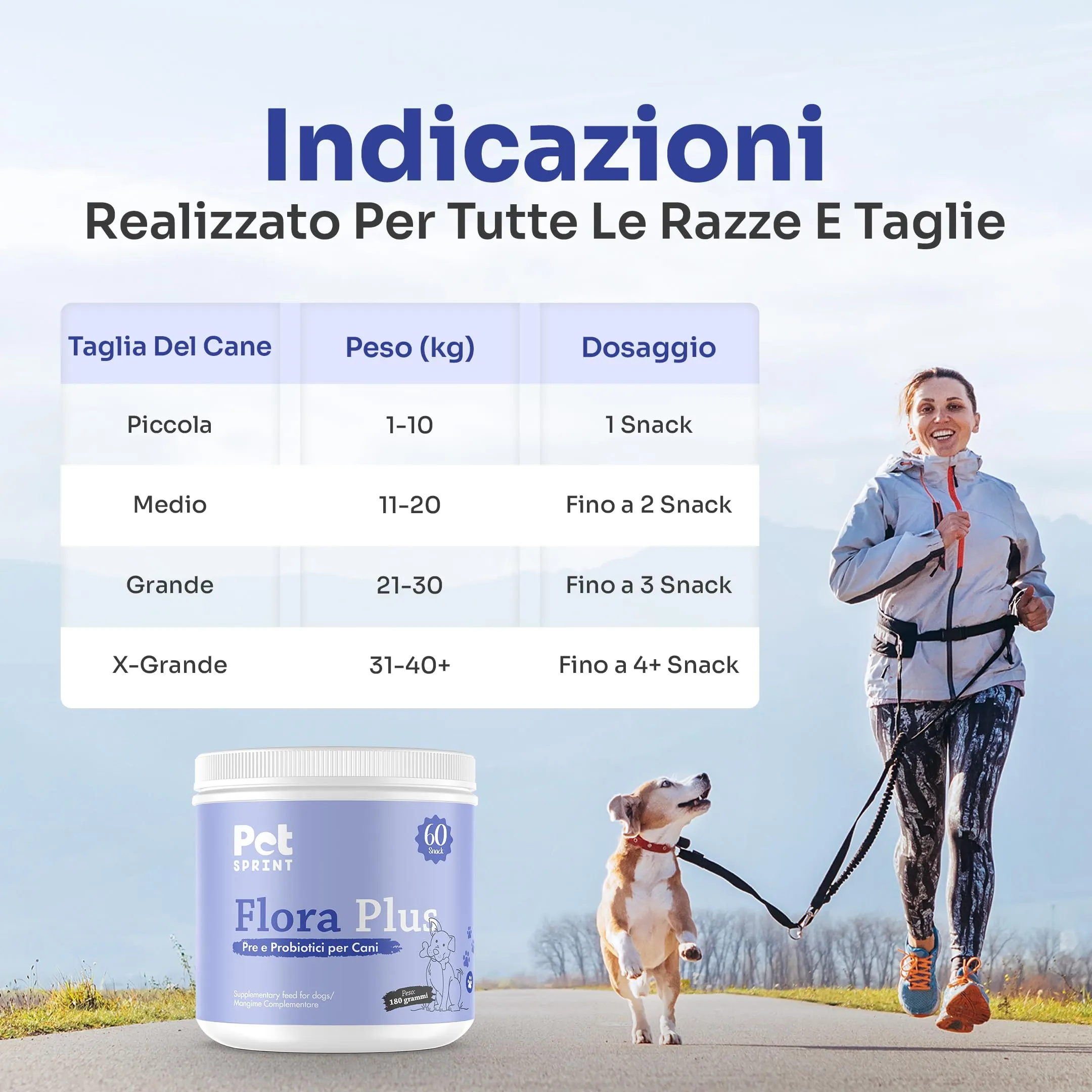 Pet Sprint Probiotici Per Cani Flora Plus - Pre e Probiotico Digestivo Per Cani, Favorisce La Digestione e Salute Intestinale - Marca Italiana - immagine 4