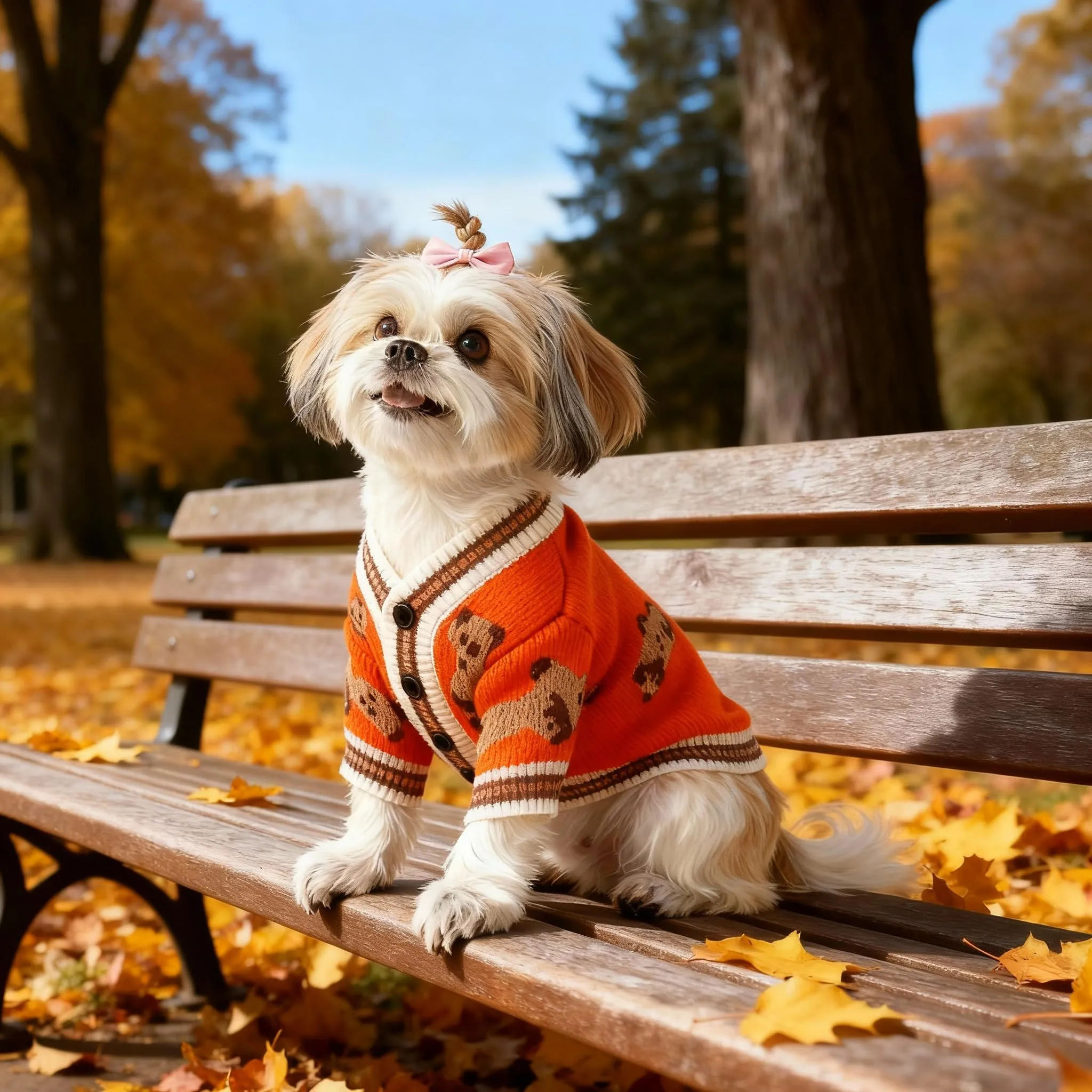 Maglione Per Cani Piccoli Lavorato A Maglia Con Motivo Orso Morbido,Rosso S - immagine 3