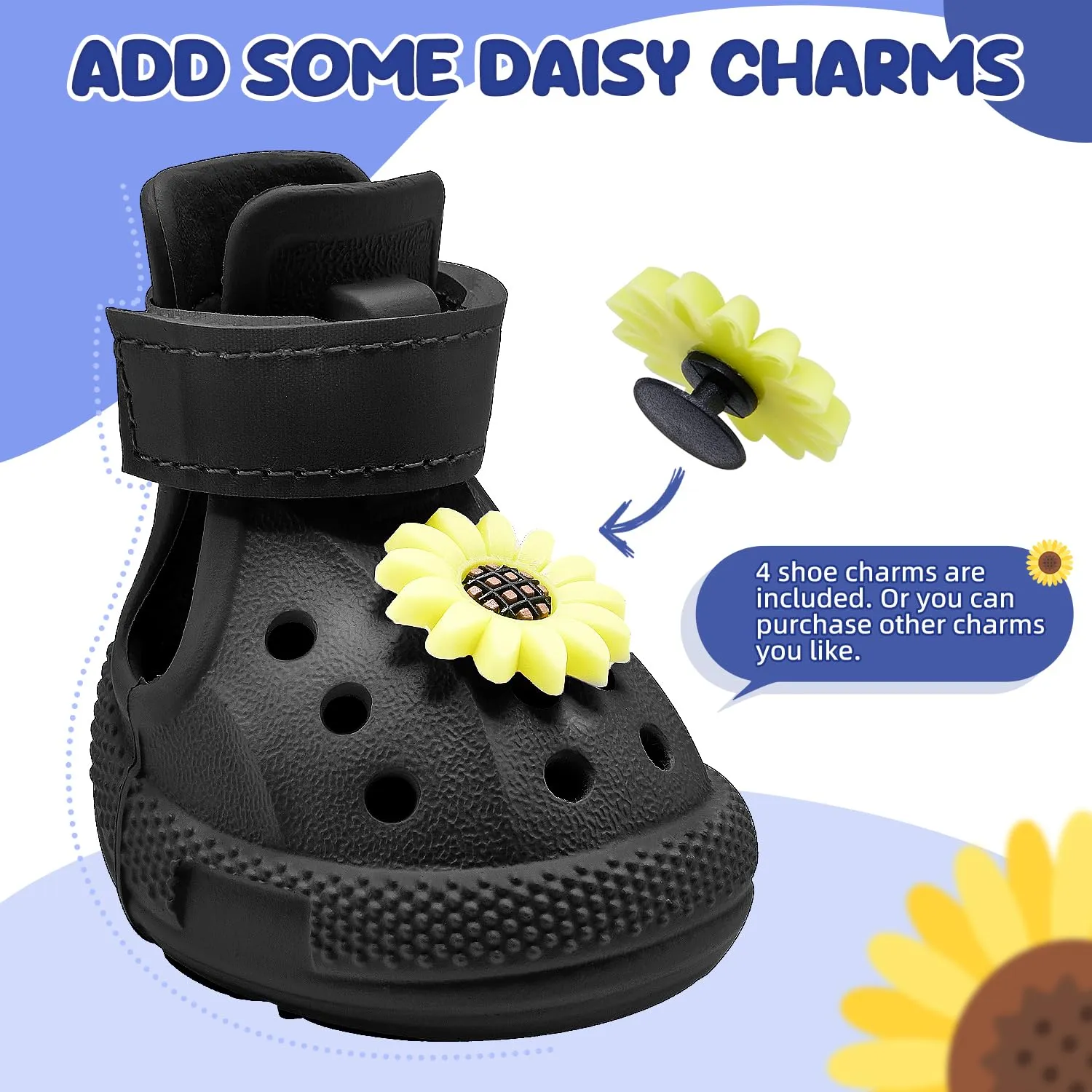 SlowTon Scarpe per cani per pavimenti caldi, sandali traspiranti antiscivolo per cani con strisce riflettenti, facili da indossare e togliere, facili da pulire - immagine 6