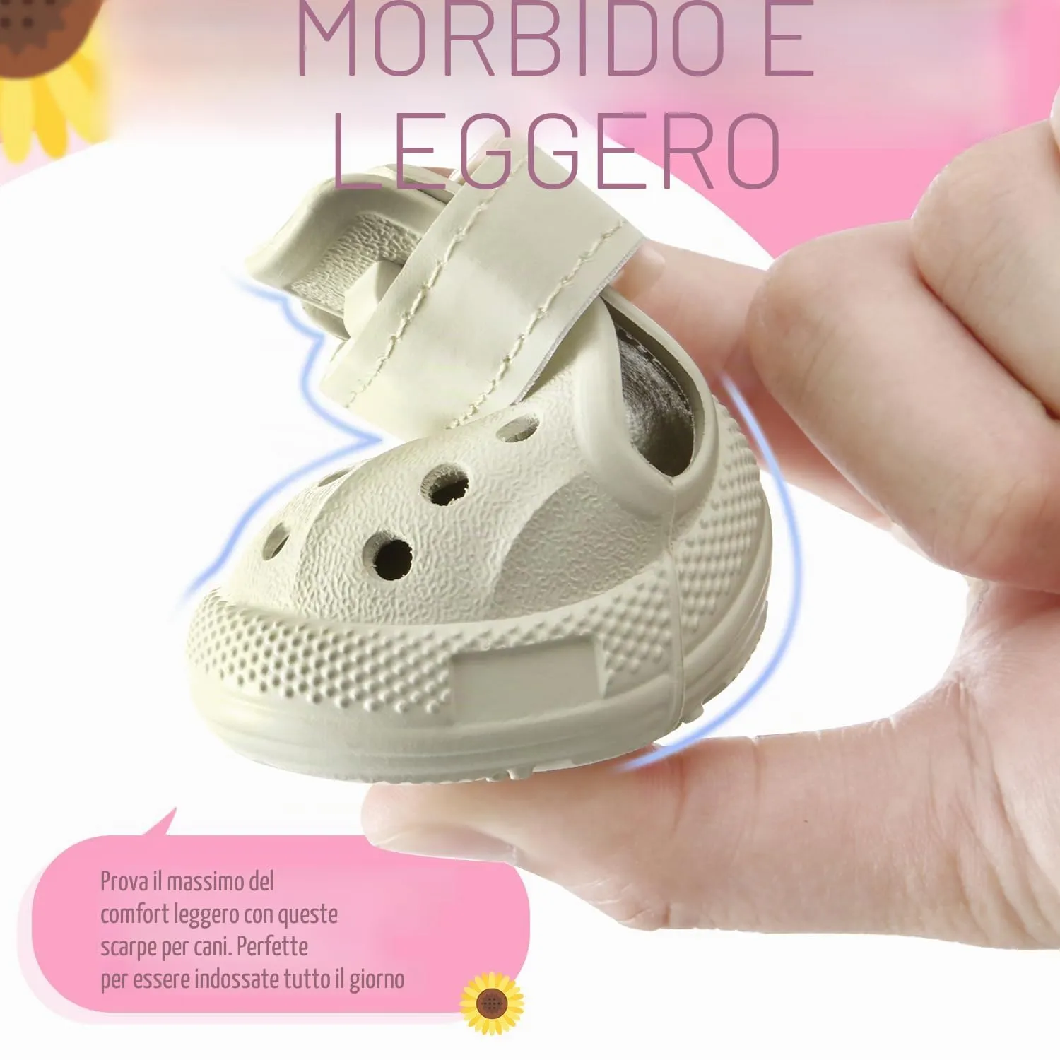 SlowTon Scarpe per cani per pavimenti caldi, sandali traspiranti antiscivolo per cani con strisce riflettenti, facili da indossare e togliere, facili da pulire - immagine 2