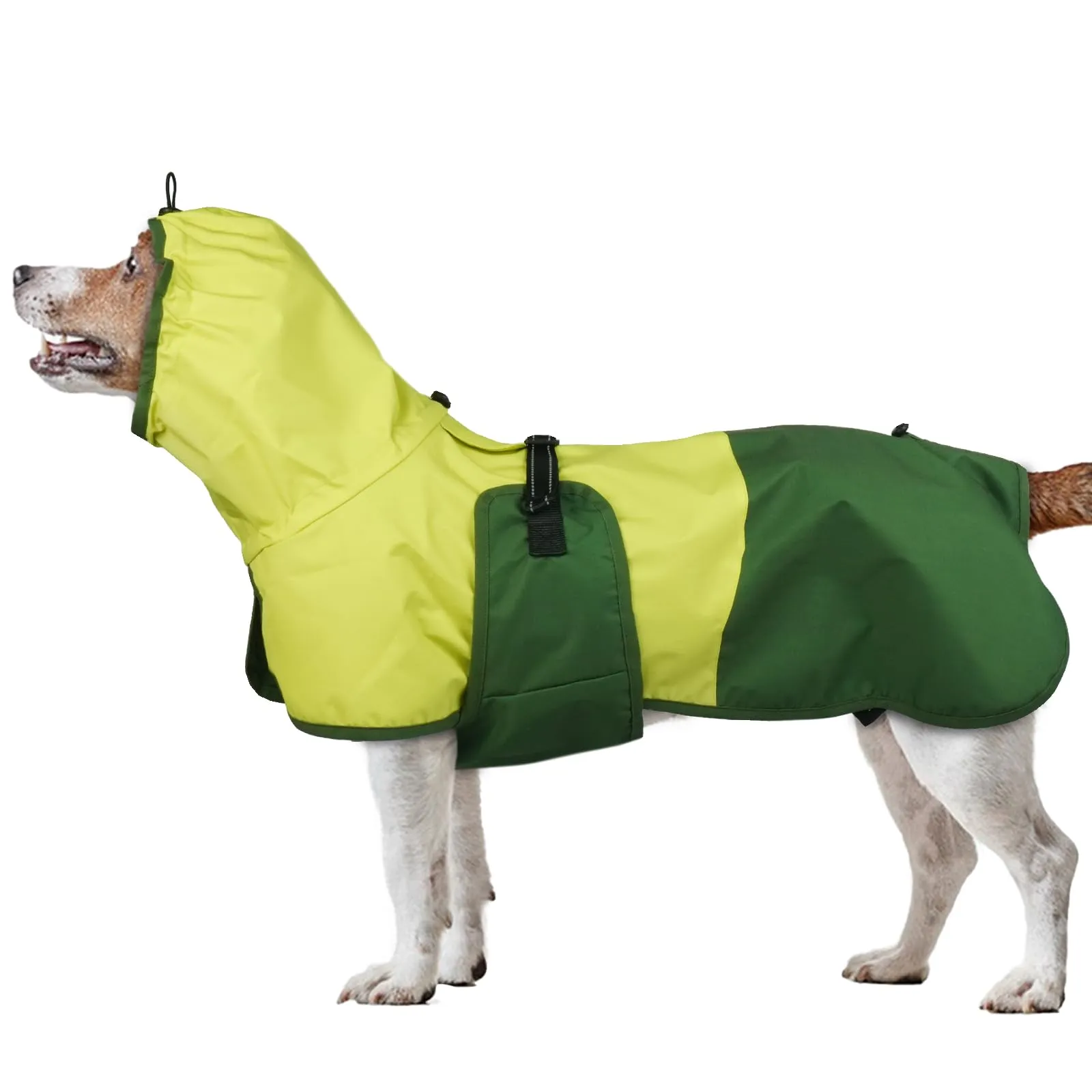 Impermeabile per Cani Taglia Media, Giacca Antipioggia Capottino Poncho Coperta Impermeabile Cani Mantellina Antivento Pioggia Impermeabile Riflettente con Cappuccio(Verde, M) - immagine 1