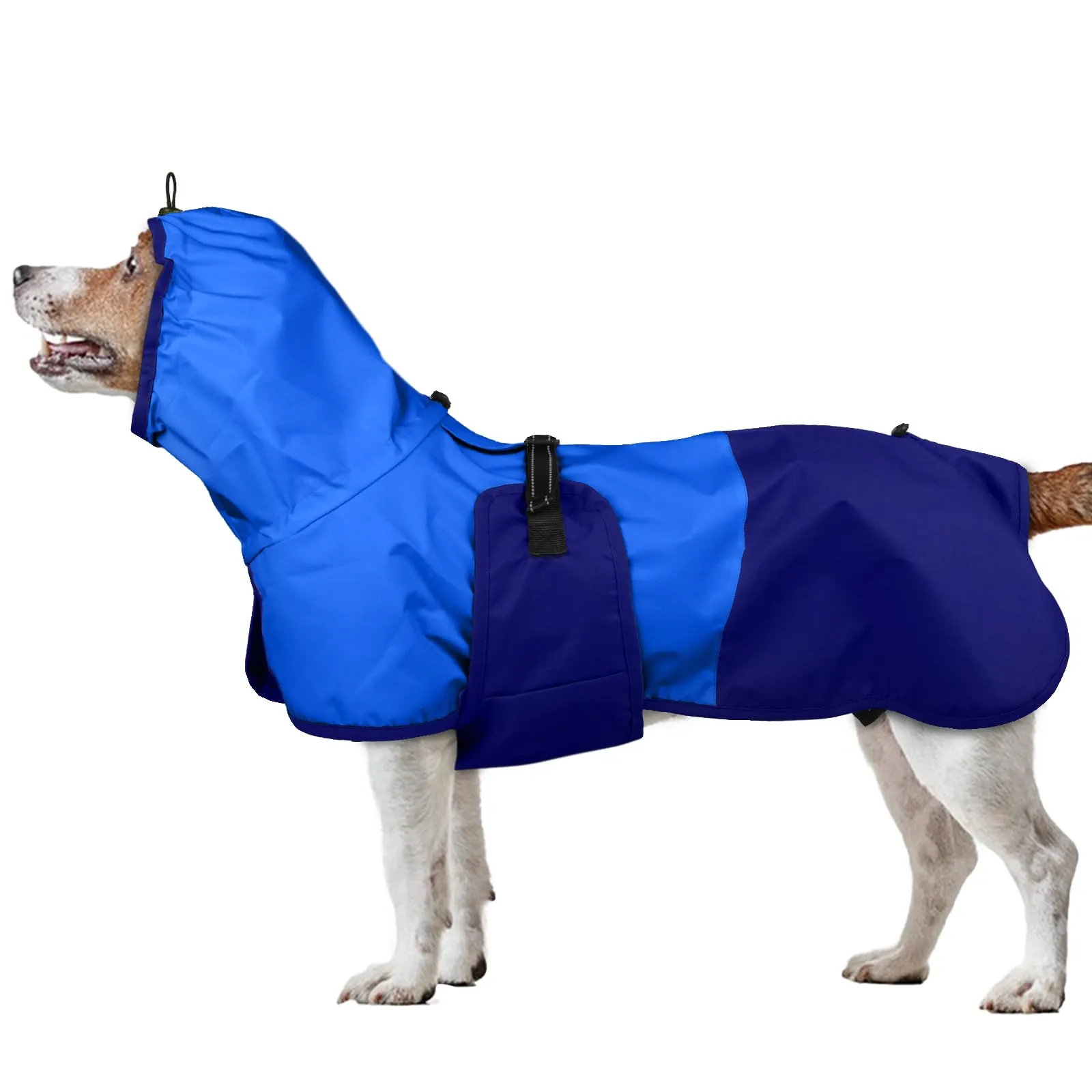Impermeabile per Cani Taglia Media, Giacca Antipioggia Capottino Poncho Coperta Impermeabile Cani Mantellina Antivento Pioggia Impermeabile Riflettente con Cappuccio(Blu, M) - immagine 1