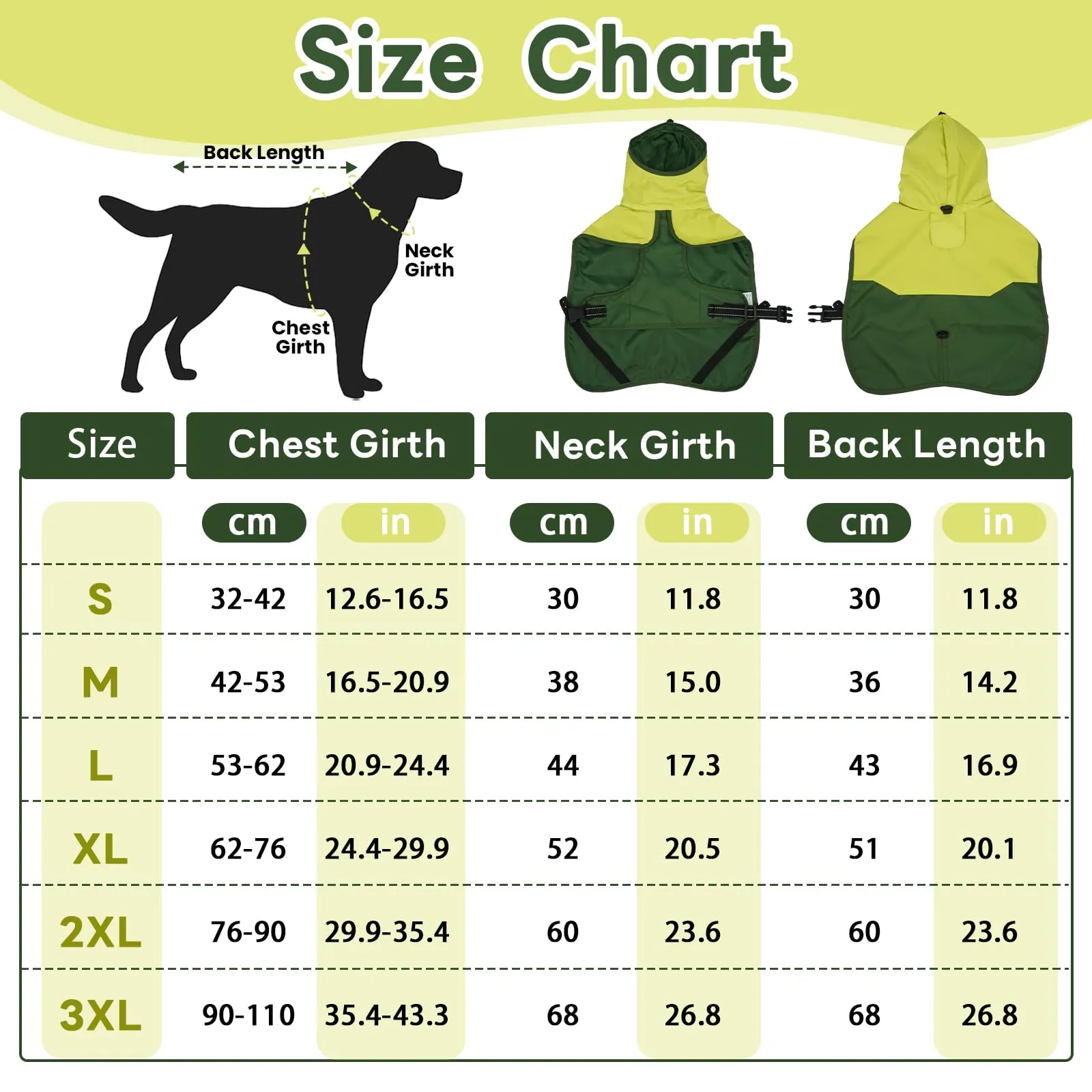 Impermeabile Cane Taglia Grande, Giacca Impermeabile Mantella Antipioggia Cani Leggera Vestito Impermeabile Catarifrangente con Apertura per Guinzaglio(Verde, XL) - immagine 2