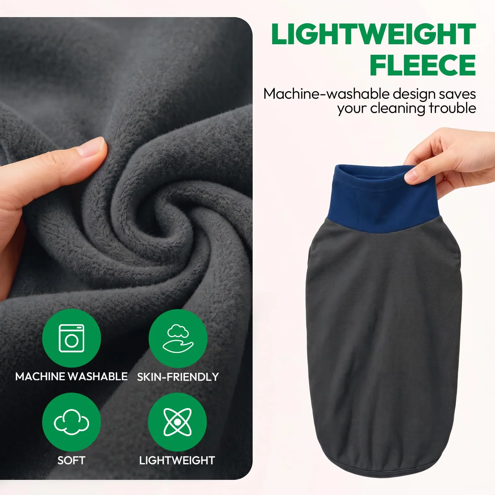 KONVINIT Maglione Cane Grande Collo Alto Senza Maniche in Pile Termico 4XL - immagine 2