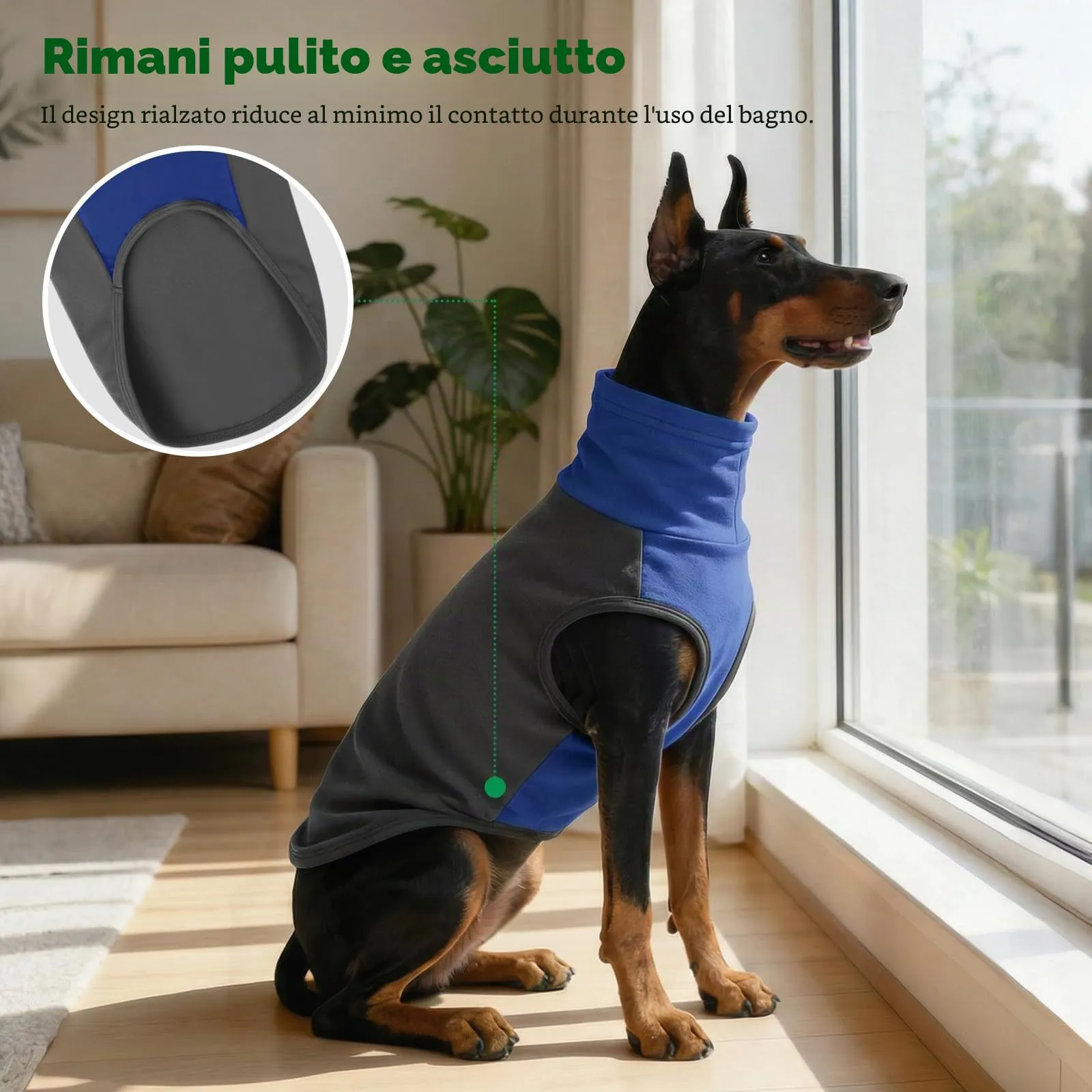 KONVINIT Maglione Cane in Felpa Leggera, Caldo Gilet Invernale con Apertura a U per la Coda, Taglie da M a 5XL Dog Sweater per Cani Medi e Grandi - immagine 7