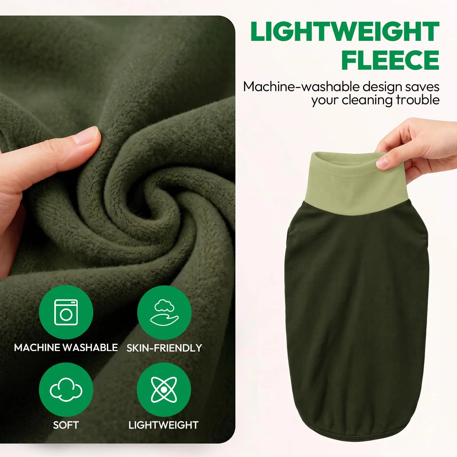 KONVINIT Maglione Cane Grande Collo Alto Senza Maniche in Pile Termico 4XL - immagine 2