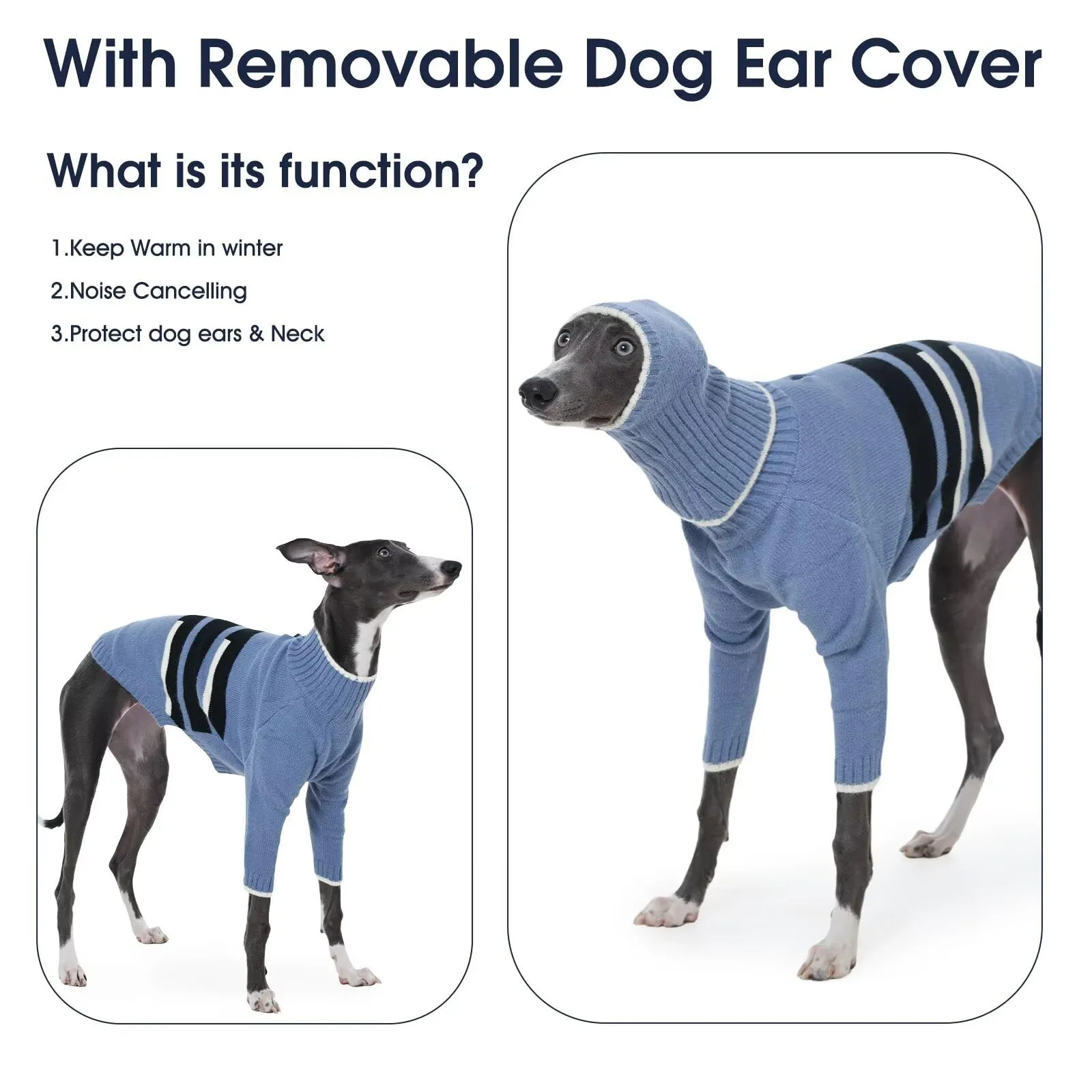 IECOii Caldo cappotto per cani con gambe, maglione a collo alto in pile per animali domestici con cappello, maglioni per cani di taglia grande, vestiti invernali per cani, giacca cappotto per cani - immagine 6