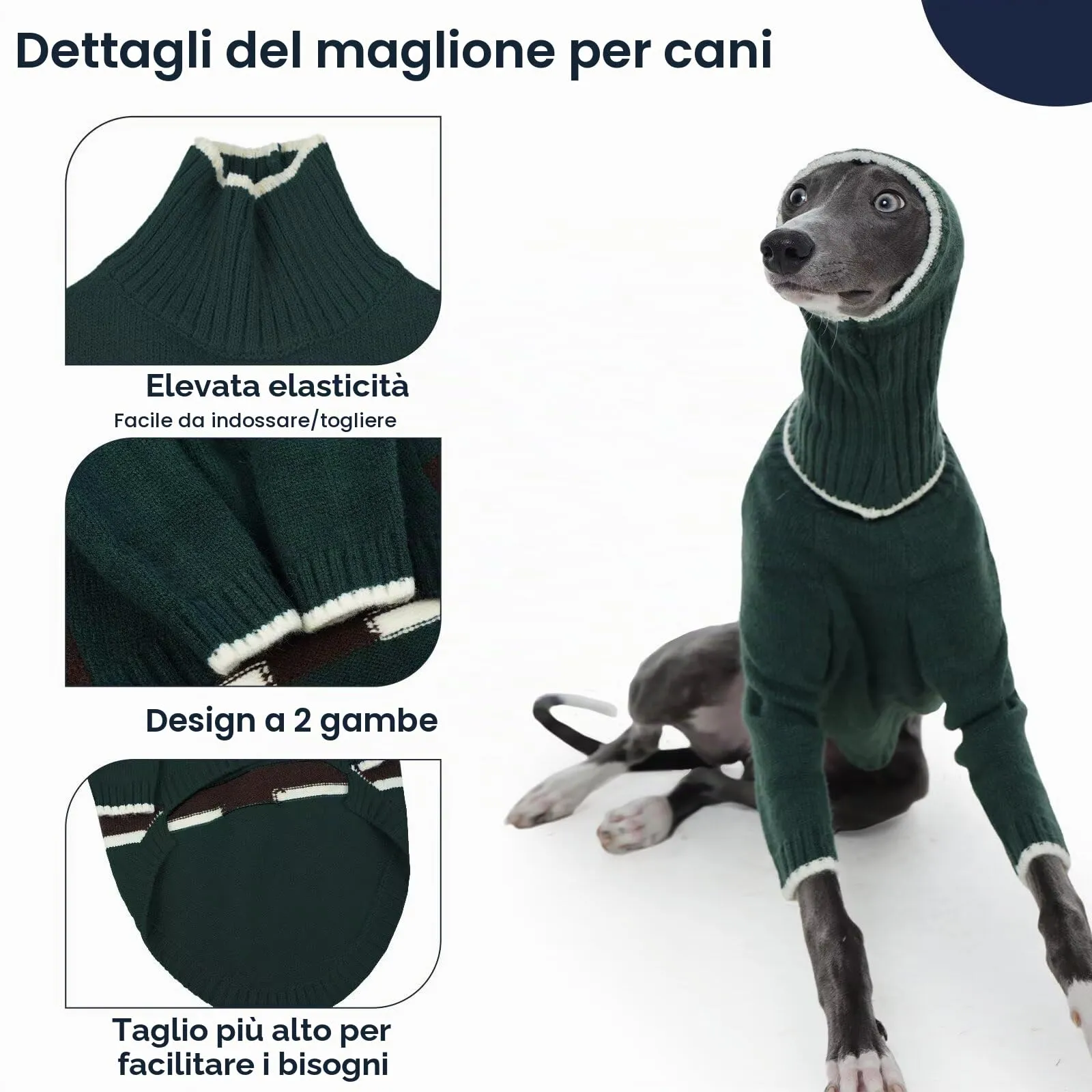 IECOii - Cappotto caldo per cani con gambe, maglione in pile per animali domestici con collo a scialle e cappello, maglioni per cani di taglia grande, abbigliamento invernale per cani, giacca e - immagine 4