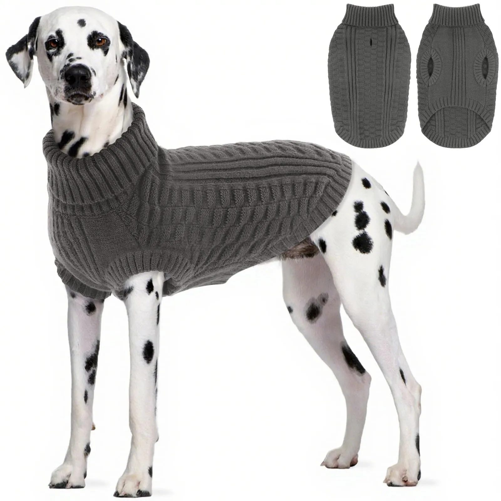 CITÉTOILE Maglione in Lana per Cani e Gatti Per Il Freddo Grigio XXL - immagine 1