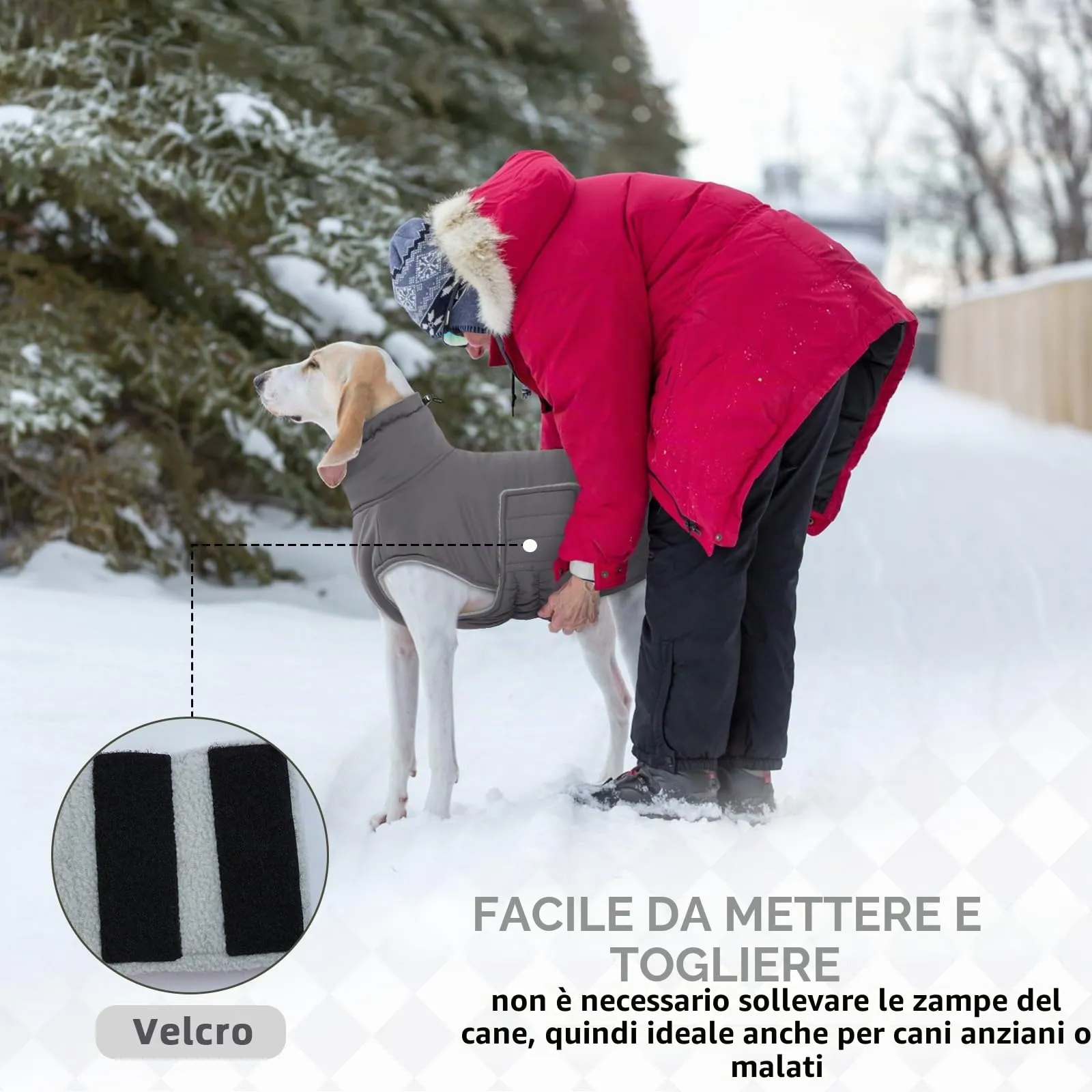 Hjumarayan Cappottino Cane Taglia Media - Cappotto Imbottito Invernale Giubbotto Cani, Cappotto Pile Cane Giacca per Cani Taglia Media Bulldog Francese, Grigio L - immagine 4