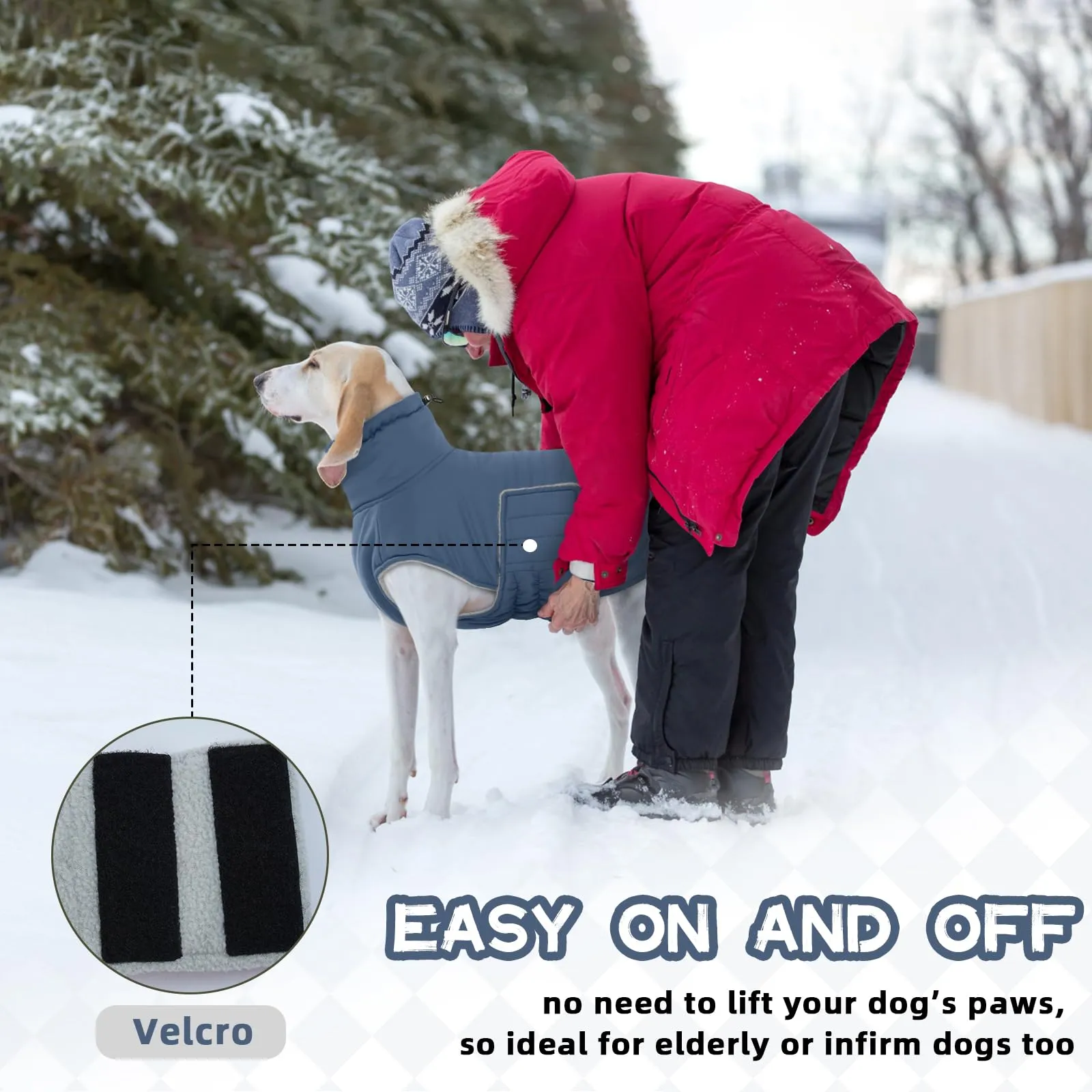 Hjumarayan Cappotto Chihuahua - Cappottino Imbottito per Cane Cappotti per Cani Invernali Giubbotto, Cappotti Pile per Cani di Piccola Taglia, Blu-grigio XS - immagine 4