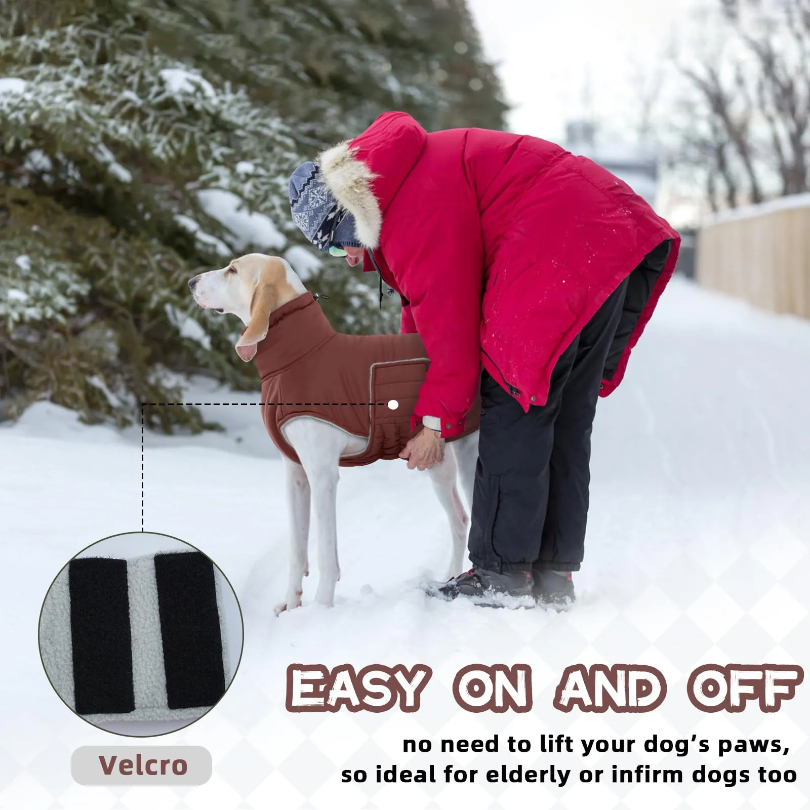Hjumarayan Cappottino Cane Taglia Piccola - Imbottito Cappotti per Cani Invernali Giubbotto, Cappotto Pile Piumini per Cani Piccola Taglia, Marrone Rossiccio S - immagine 4