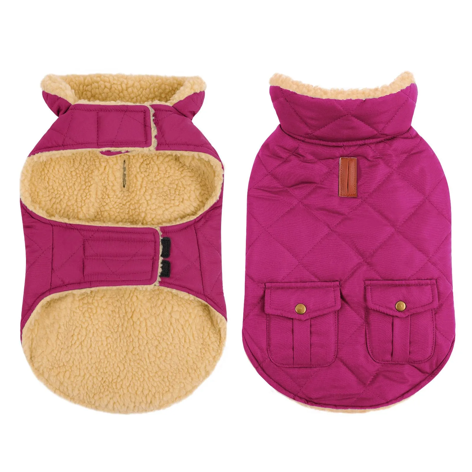CITÉTOILE Gilet Termico Invernale per Cani in Lana Spessa Viola XS - immagine 1