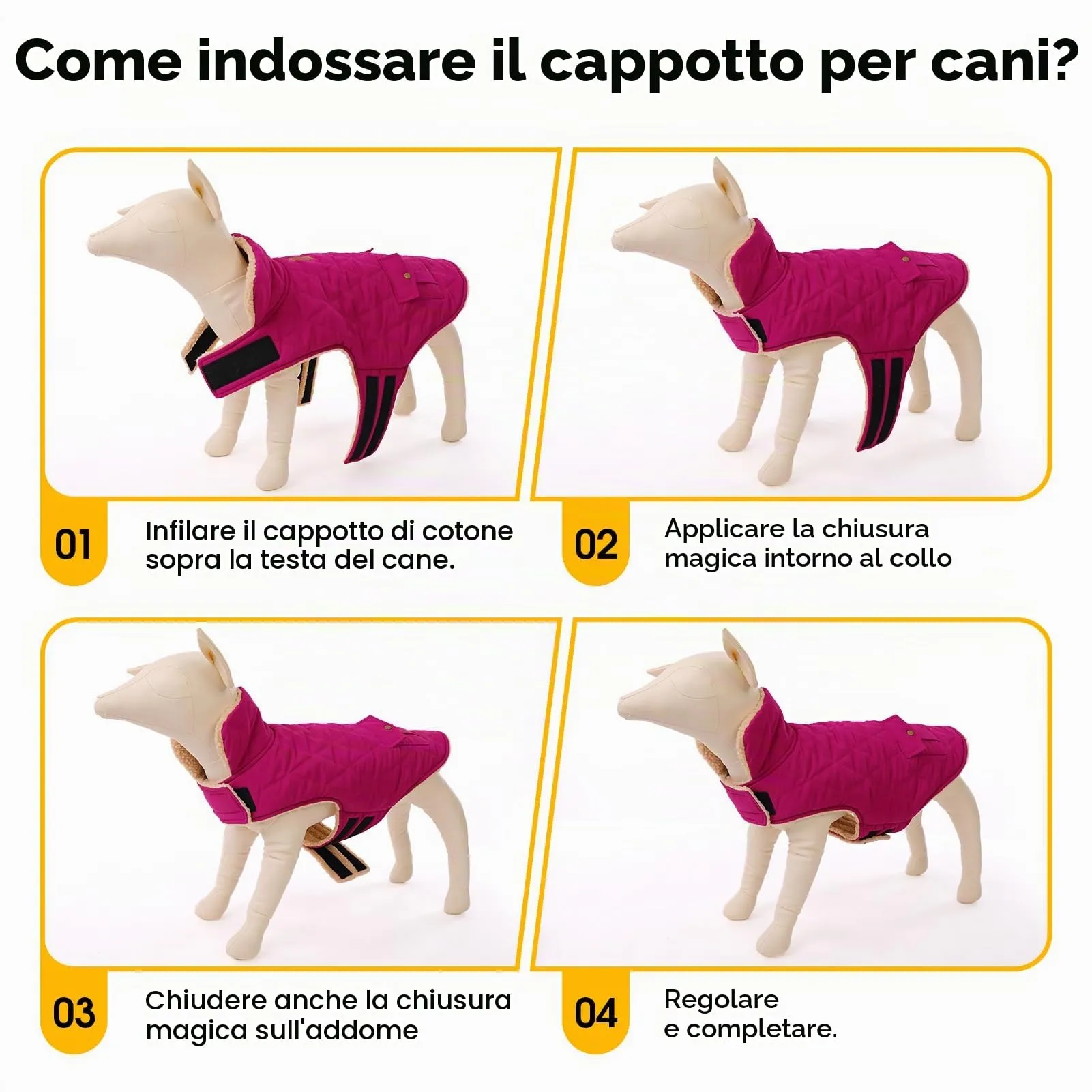 CITÉTOILE Gilet Termico Invernale per Cani in Lana Spessa Viola S - immagine 5
