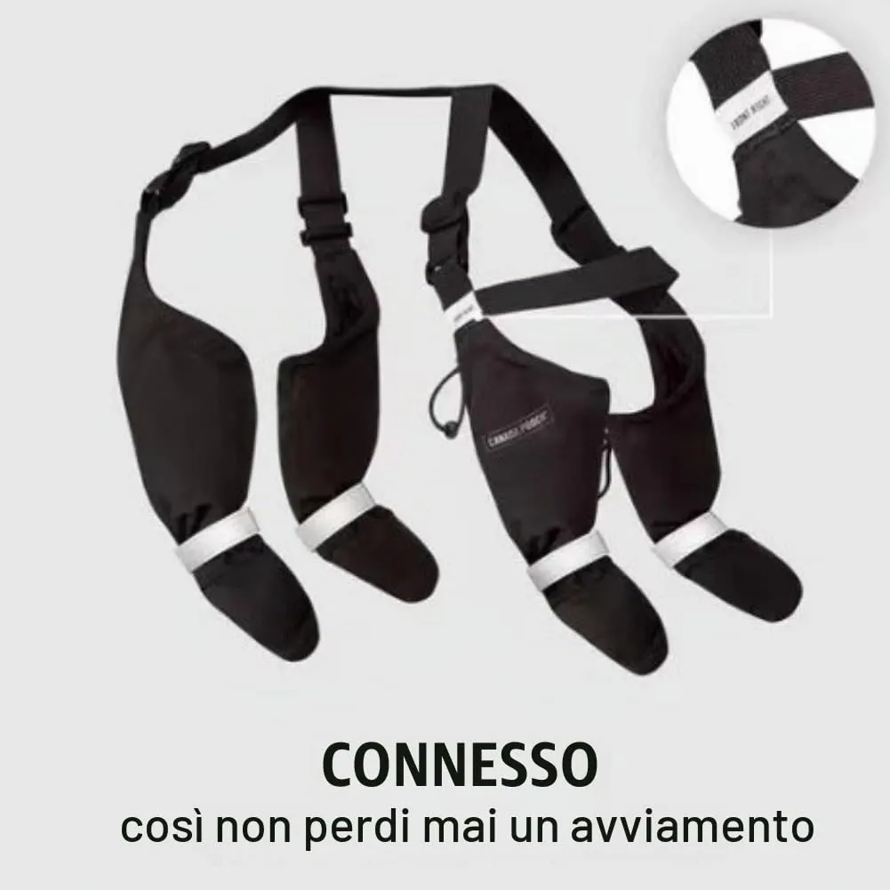 BLOSSOMLIFE Stivali per cani con bretelle, impermeabili per cani di grandi dimensioni, stivali da pioggia con suola in gomma, pantaloni da neve, protezioni per le zampe scarpe legging, stivali da neve - immagine 3