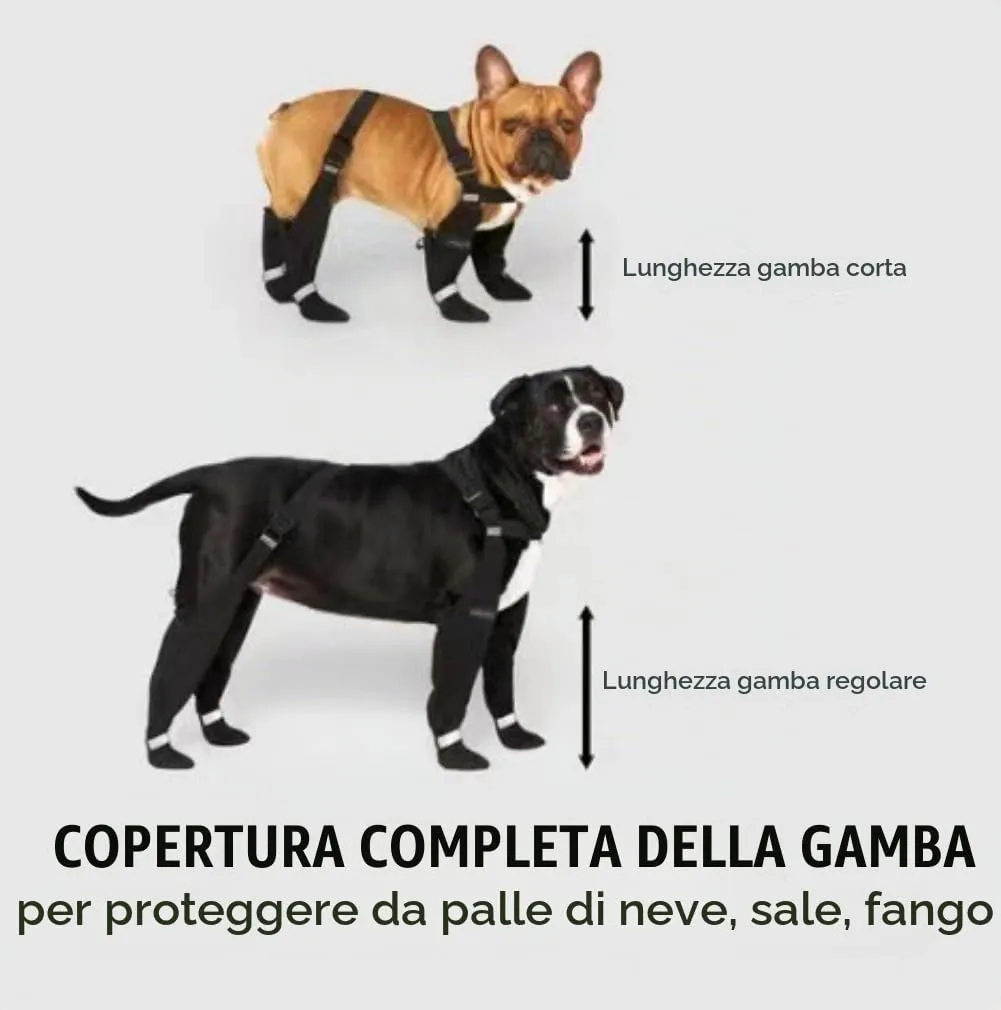 BLOSSOMLIFE Stivali per cani con bretelle, impermeabili per cani di grandi dimensioni, stivali da pioggia con suola in gomma, pantaloni da neve, protezioni per le zampe scarpe legging, stivali da neve - immagine 4