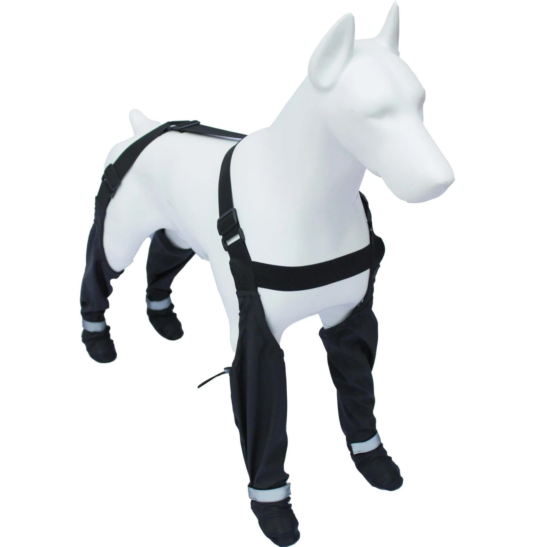 Stivali per cani con bretelle, impermeabili, stivali da pioggia per cani di taglia grande, suola in gomma, pantaloni da neve, protezioni per zampe, scarpe leggings, stivali da neve antiscivolo - immagine 1