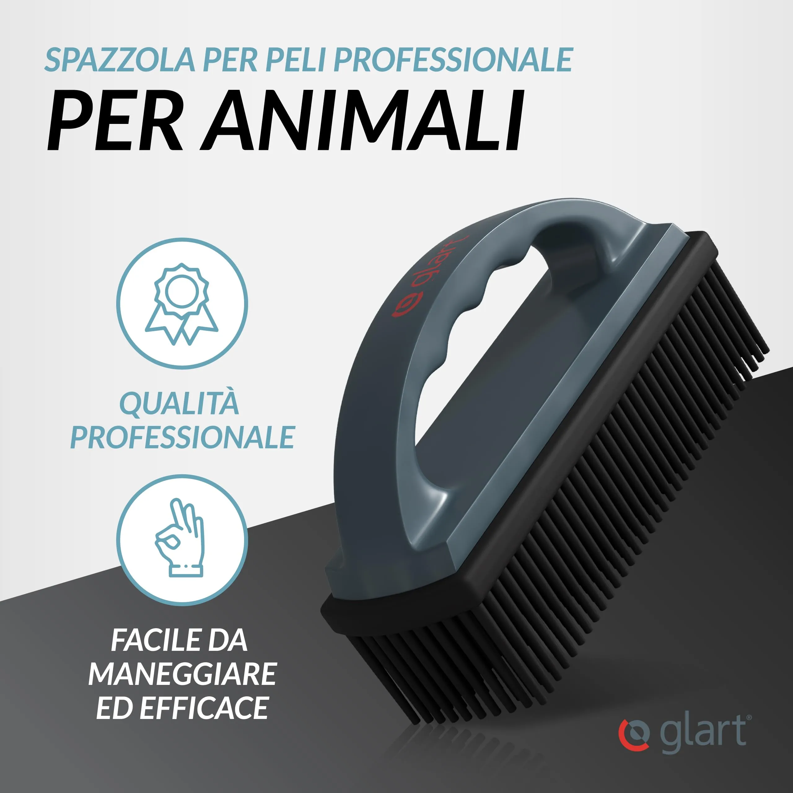 Glart 44THB Spazzola per Cani, per Peli di Animali, Rimuove Peli di Animali e Sporco da Tutti i Sedili, Tappezzeria, Grigio (Anthracite) - immagine 2