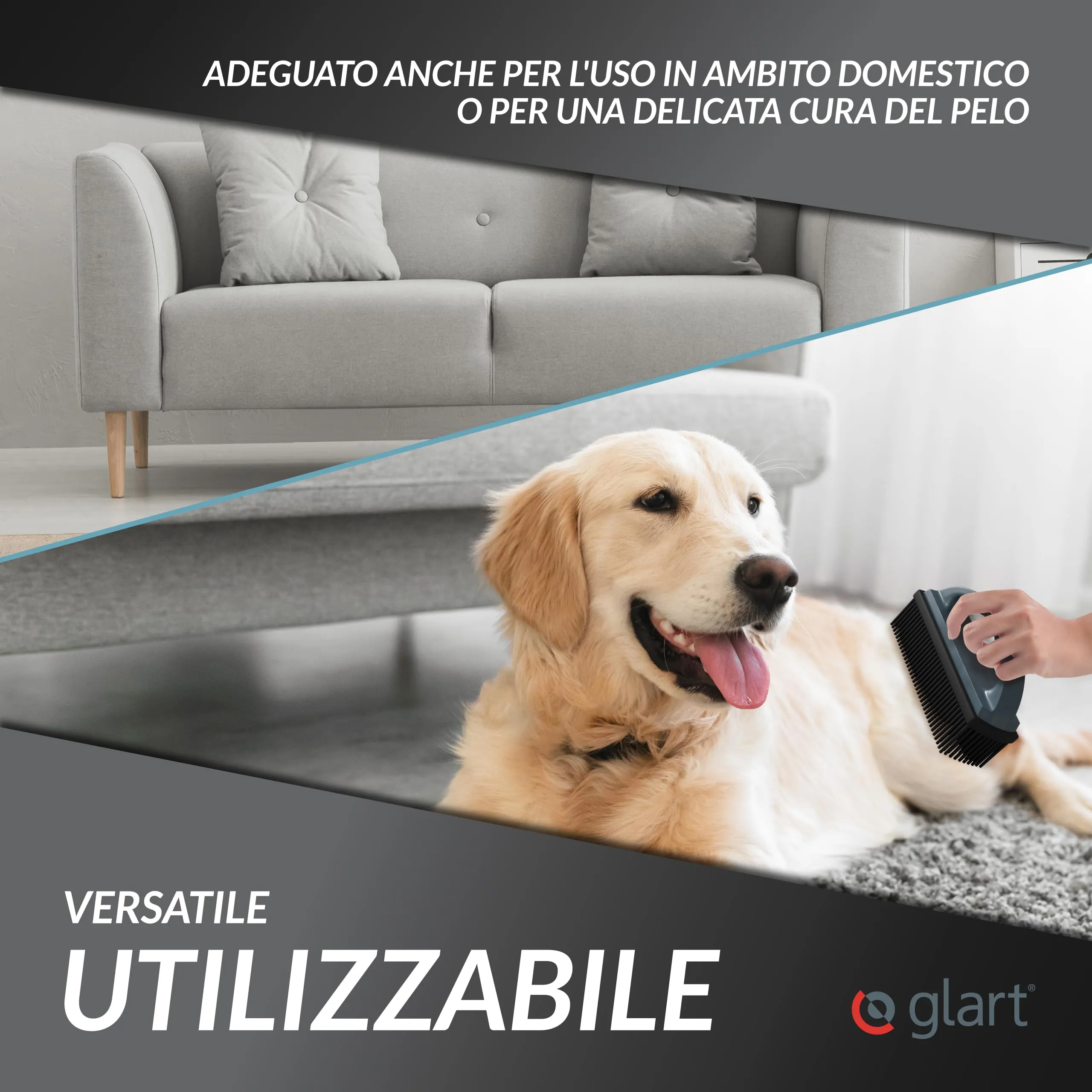 Glart 44THB Spazzola per Cani, per Peli di Animali, Rimuove Peli di Animali e Sporco da Tutti i Sedili, Tappezzeria, Grigio (Anthracite) - immagine 6