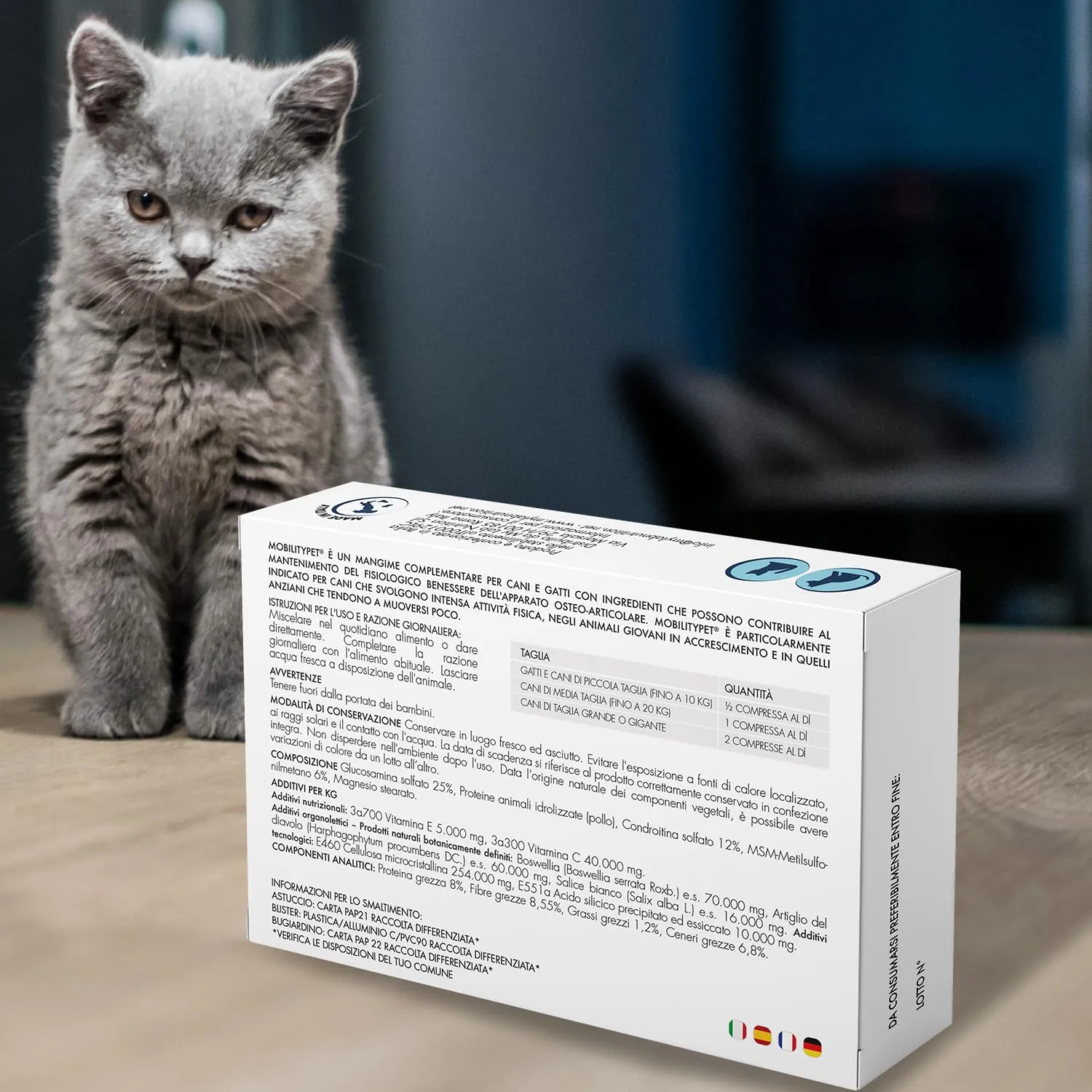 Suprapet MobilityPet Cani e Gatti - Supporto per Ossa e Cartilagini - Con Boswelia Glucosammina, Condroitina, MSM, Artiglio, Vitamina C (30 compresse) - immagine 5
