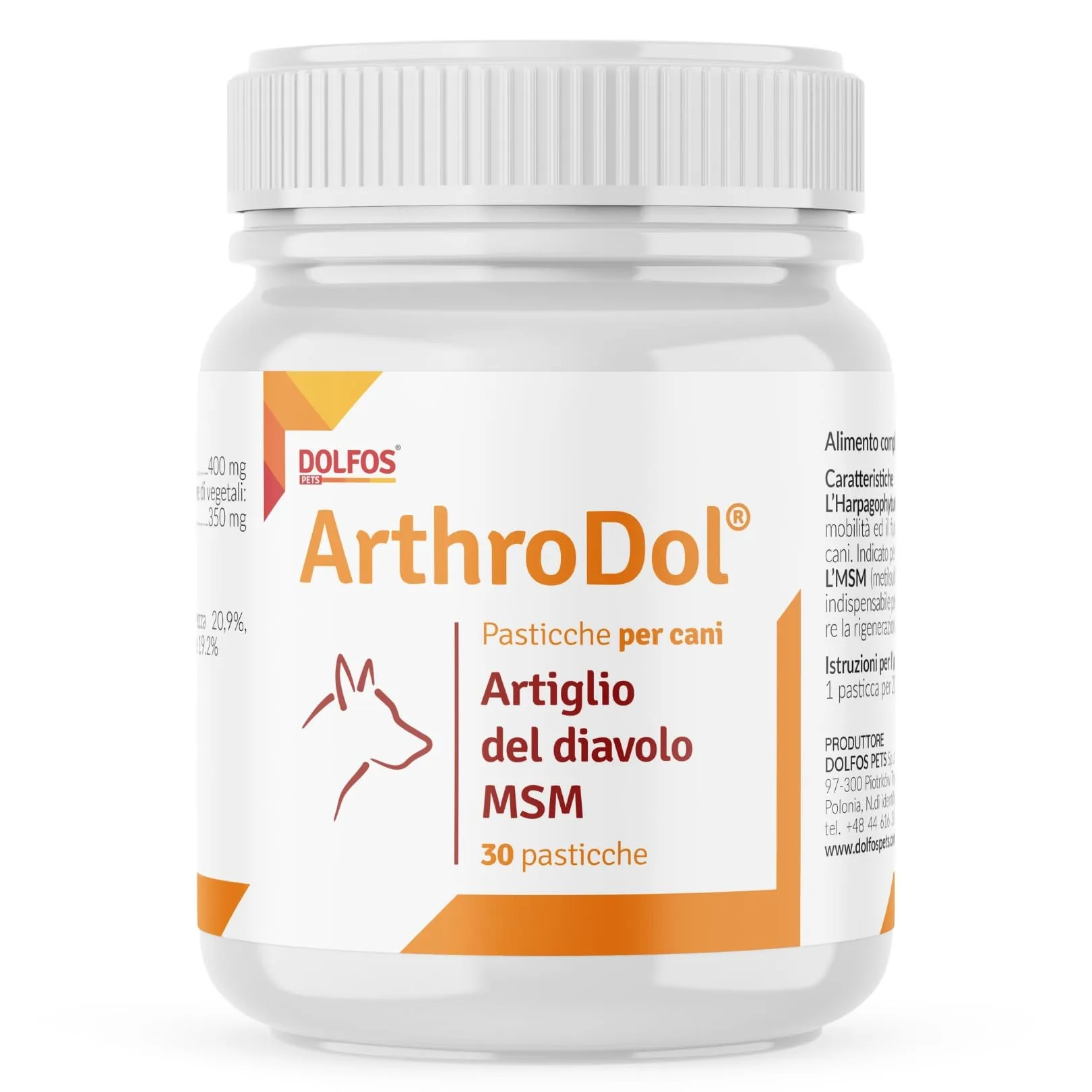 PETS Dolfos ArthroDol 30 CPR - Integratore Articolazioni Cane - Joint Care Analgesico Favorisce la Mobilità dei Cani - Integratori articolazioni Cani 100% Naturale - con Artiglio del Diavolo e Msm - immagine 1