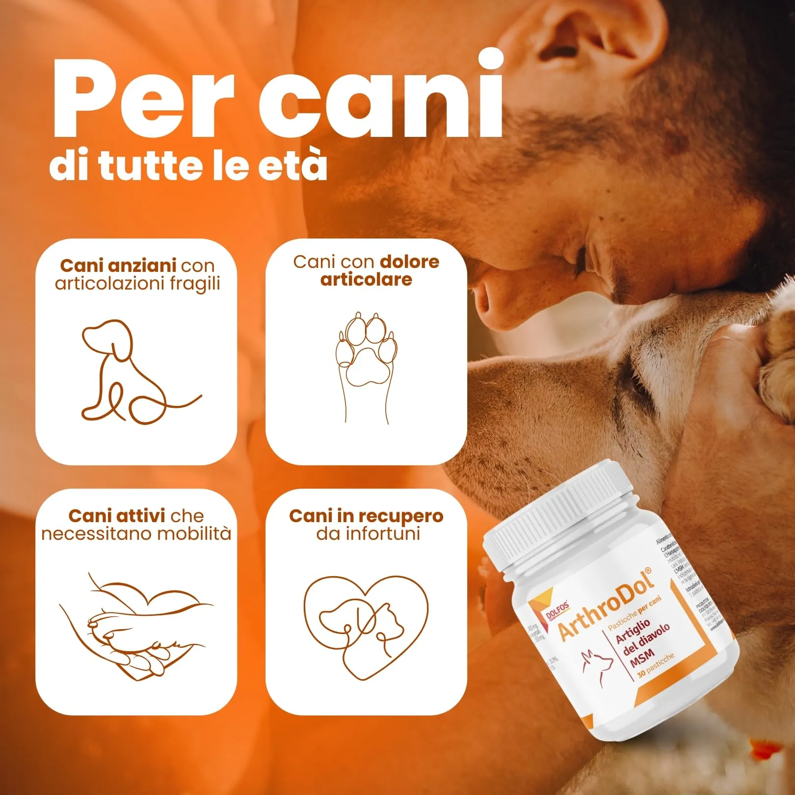 PETS Dolfos ArthroDol 30 CPR - Integratore Articolazioni Cane - Joint Care Analgesico Favorisce la Mobilità dei Cani - Integratori articolazioni Cani 100% Naturale - con Artiglio del Diavolo e Msm - immagine 5