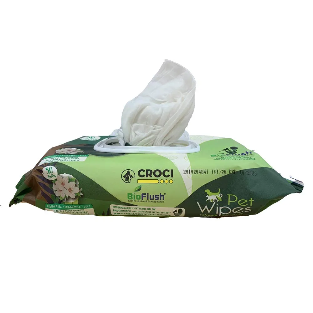 Croci - Salviette Umidificate Cane e Gatto, profumo Talco e Fiori, 30 pezzi - immagine 2