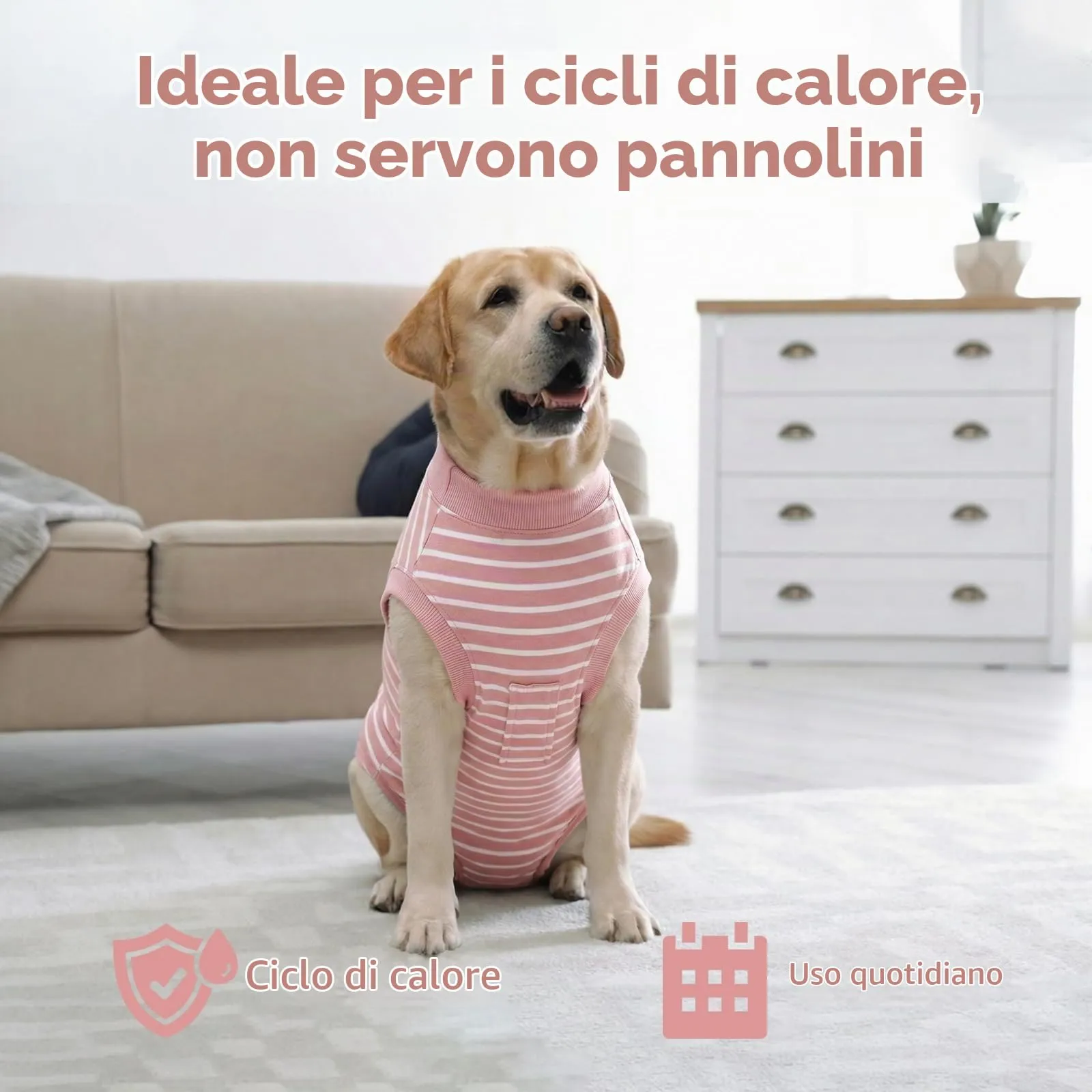 Hjumarayan Tuta Post Operatoria Cane – Body Post Operatorio per Cani, Tuta Recupero Cane e Tuta Antileccamento Cane, Alternativa al Collare Elisabettiano, Rosa XS - immagine 5