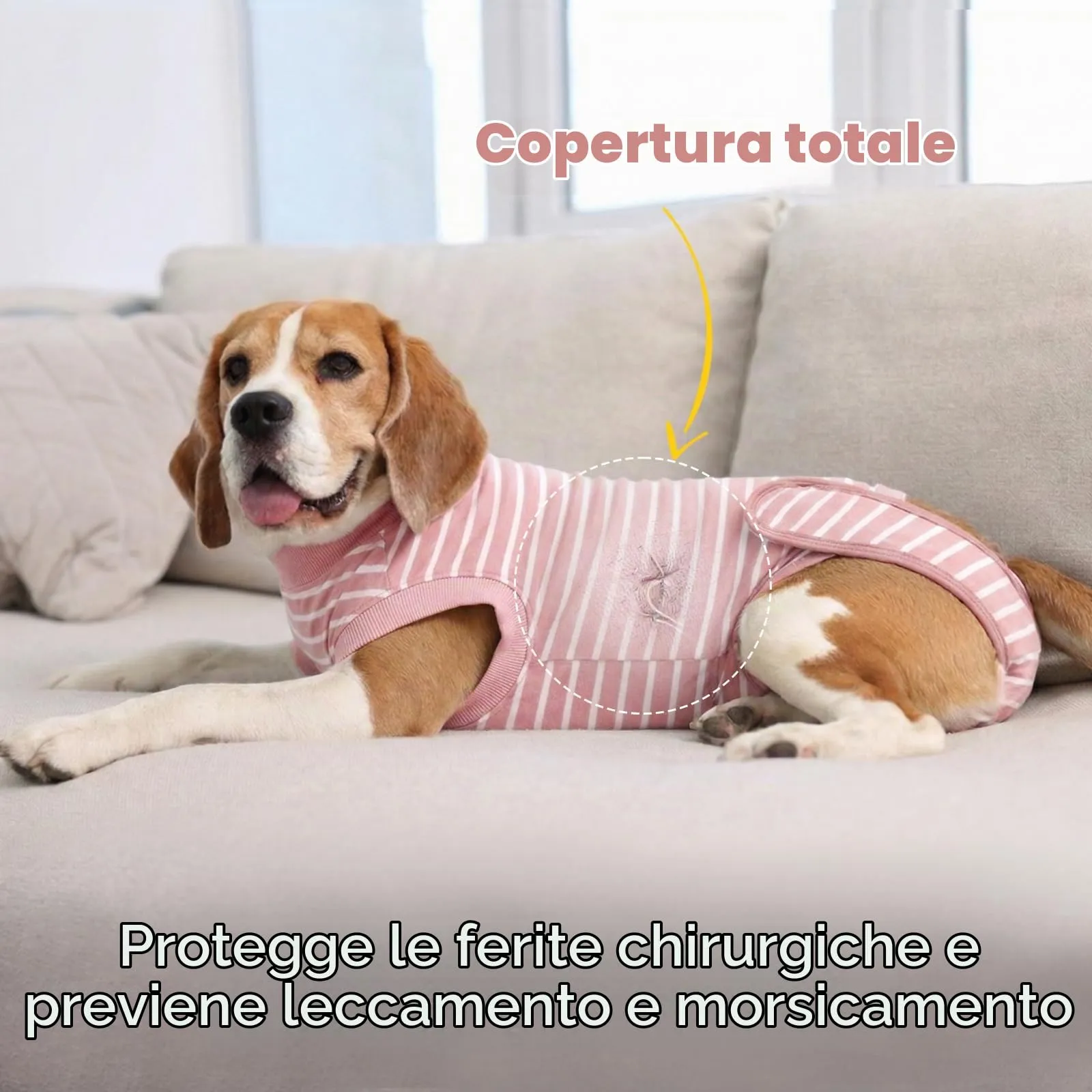 Hjumarayan Tuta Post Operatoria per Cani – Body Chirurgico Antileccamento, Alternativa al Collare Elisabettiano, Ideale Dopo Sterilizzazione e Interventi Chirurgici, Rosa L - immagine 2