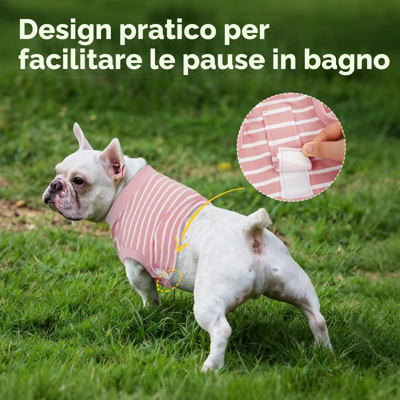 Hjumarayan Tuta Post Operatoria per Cani – Body Chirurgico Antileccamento, Alternativa al Collare Elisabettiano, Ideale Dopo Sterilizzazione e Interventi Chirurgici, Rosa L - immagine 6